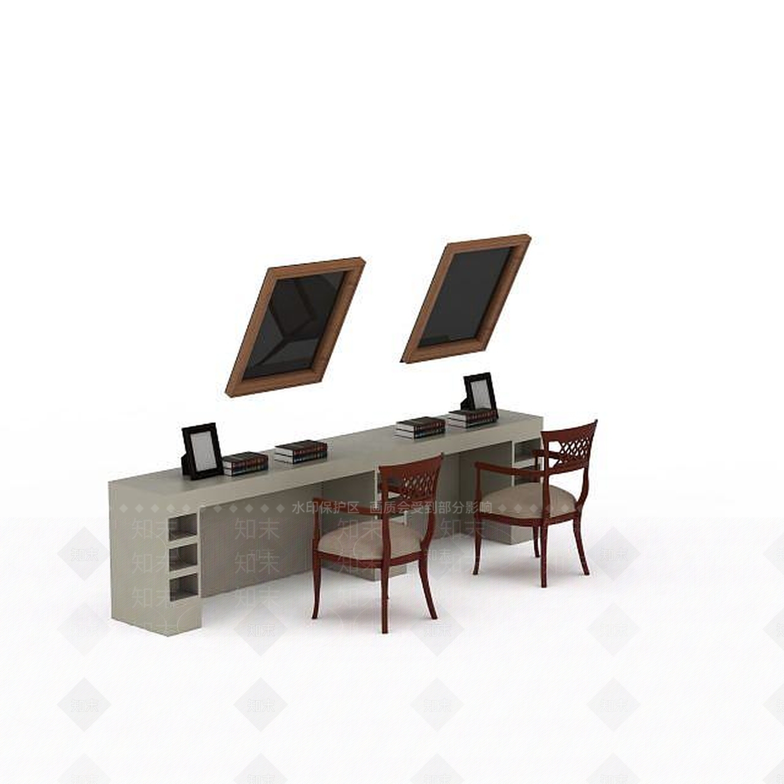 现代书桌椅3D模型下载【ID:1196403571】