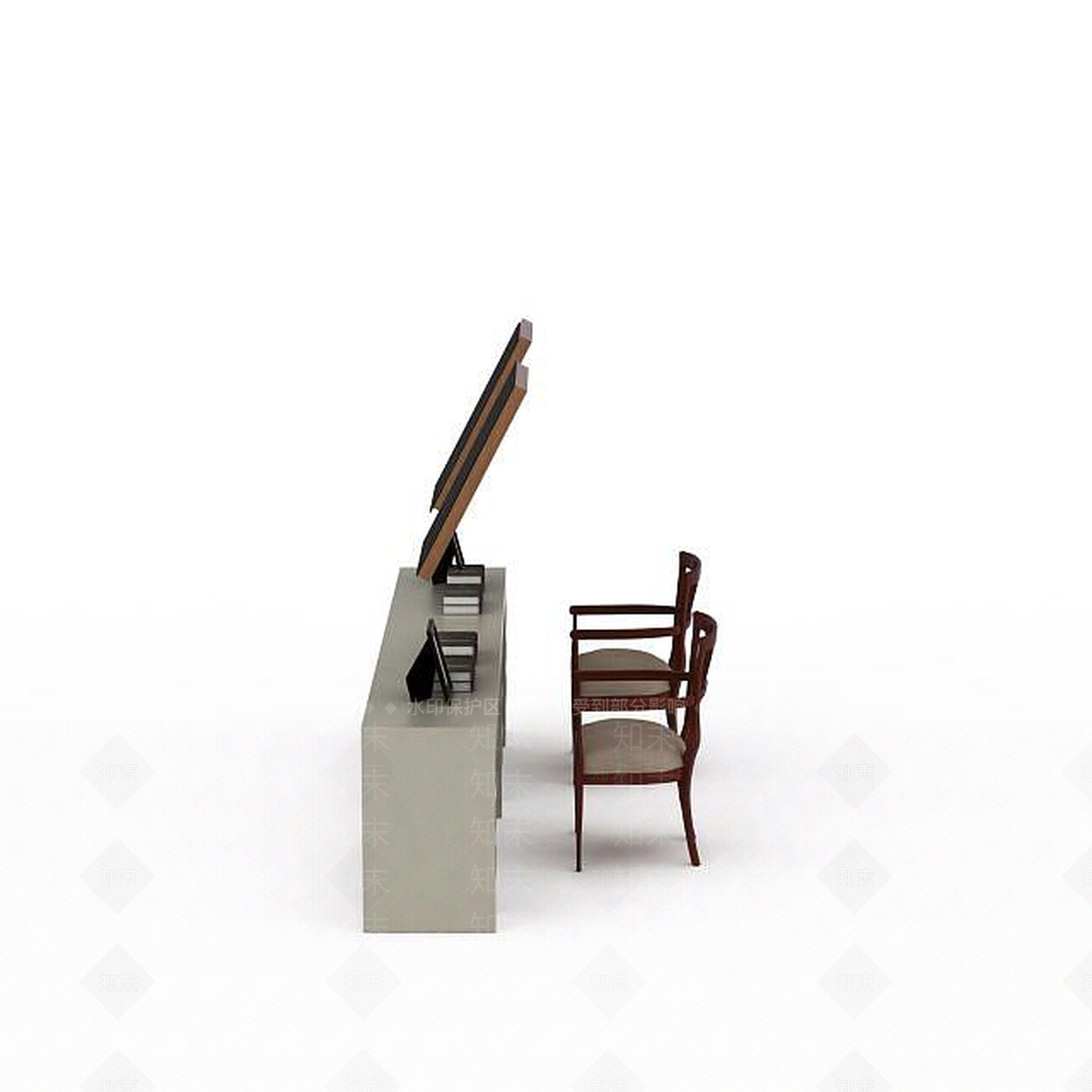现代书桌椅3D模型下载【ID:1196403571】