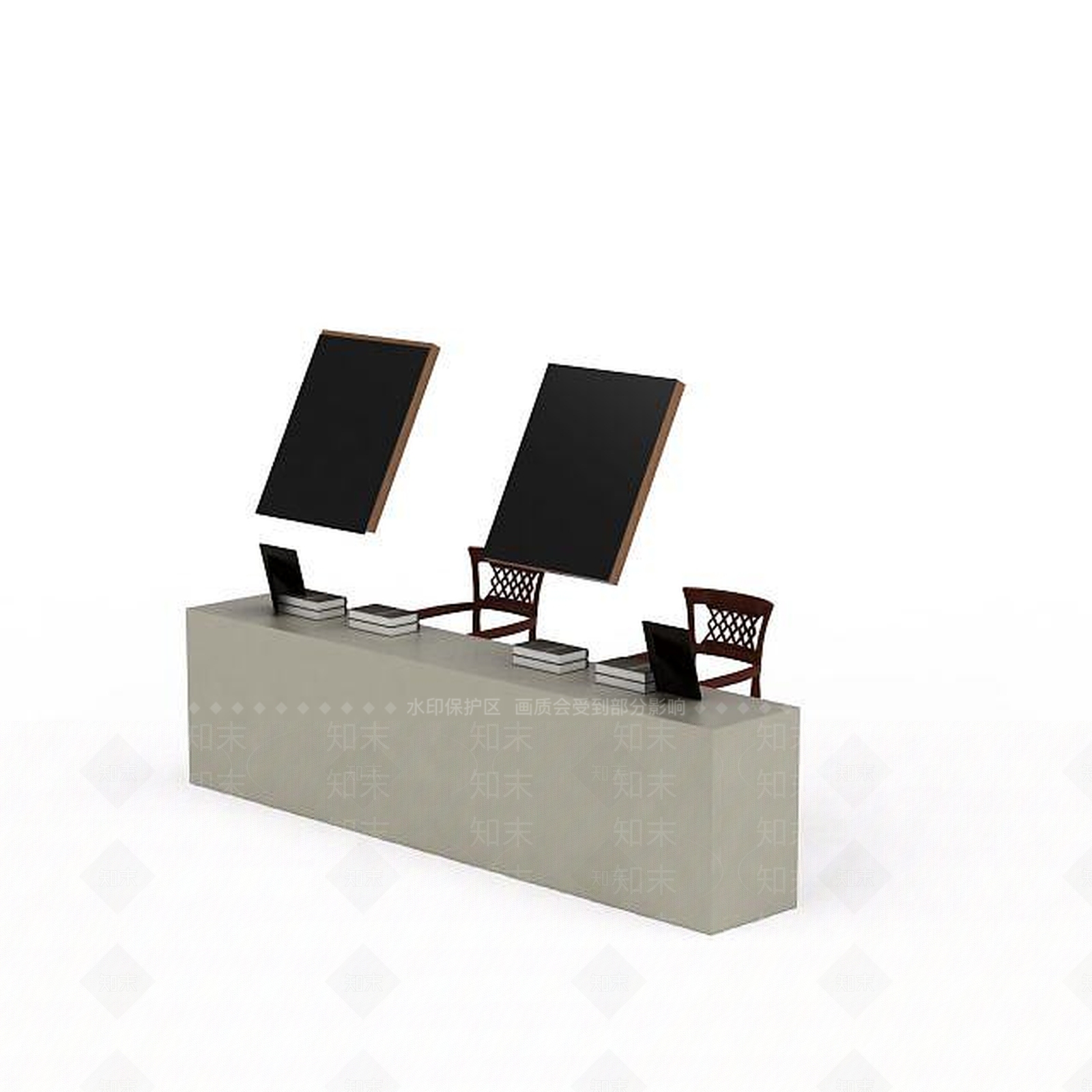 现代书桌椅3D模型下载【ID:1196403571】