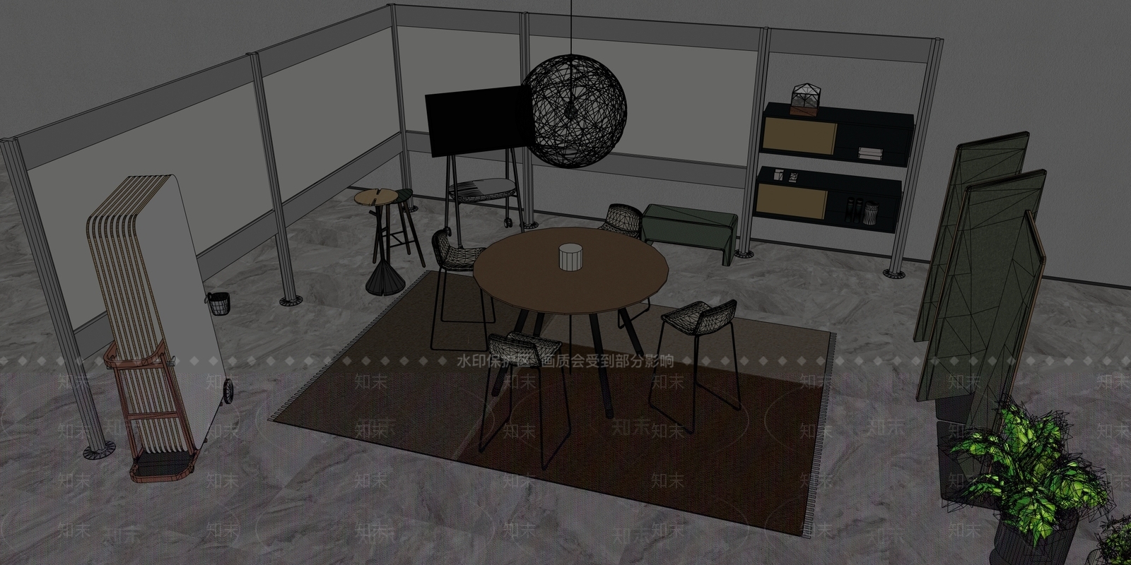 现代会议室SU模型下载【ID:1196405653】