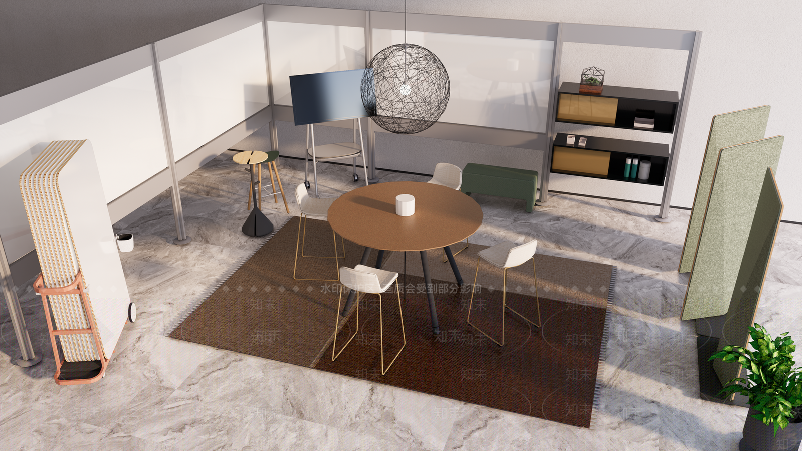 现代会议室SU模型下载【ID:1196405653】