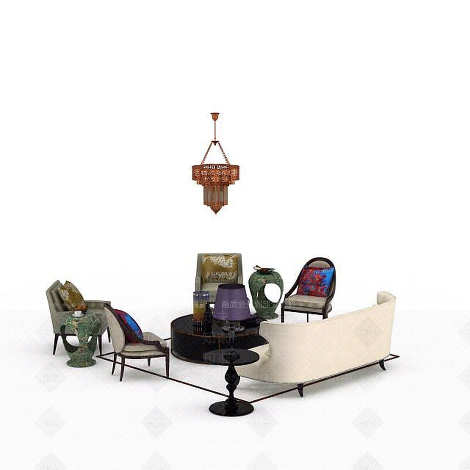 现代书桌椅3D模型下载【ID:1196406368】