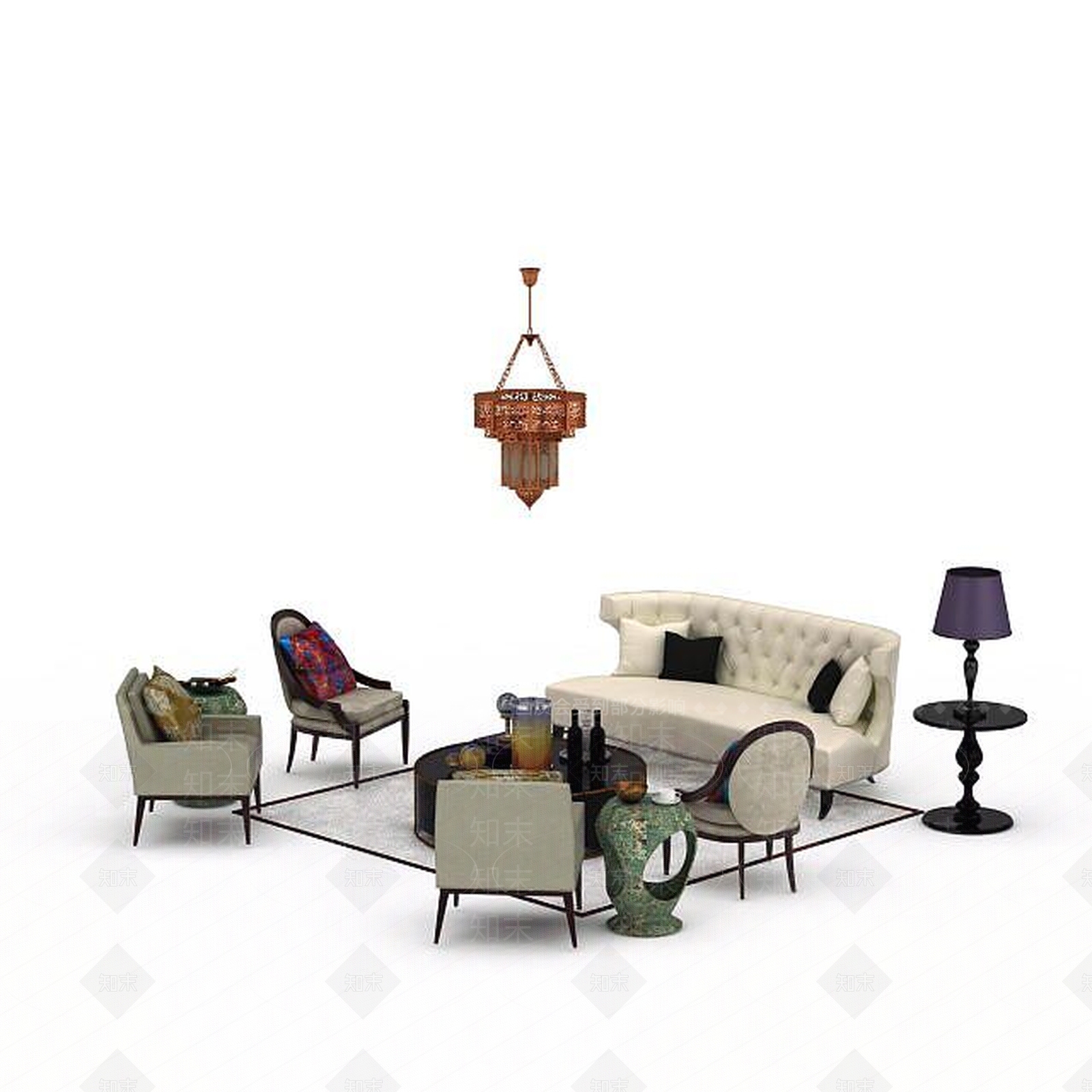 现代书桌椅3D模型下载【ID:1196406368】