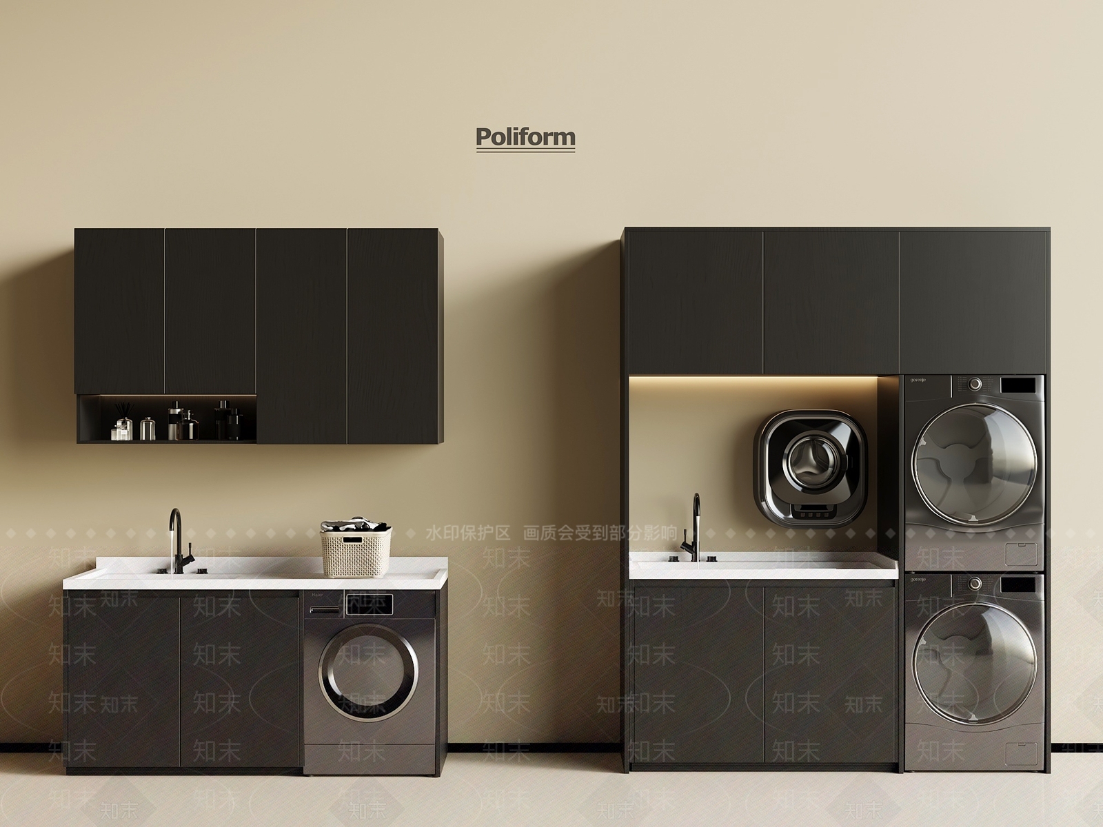 现代洗衣机柜3D模型下载【ID:1196407464】