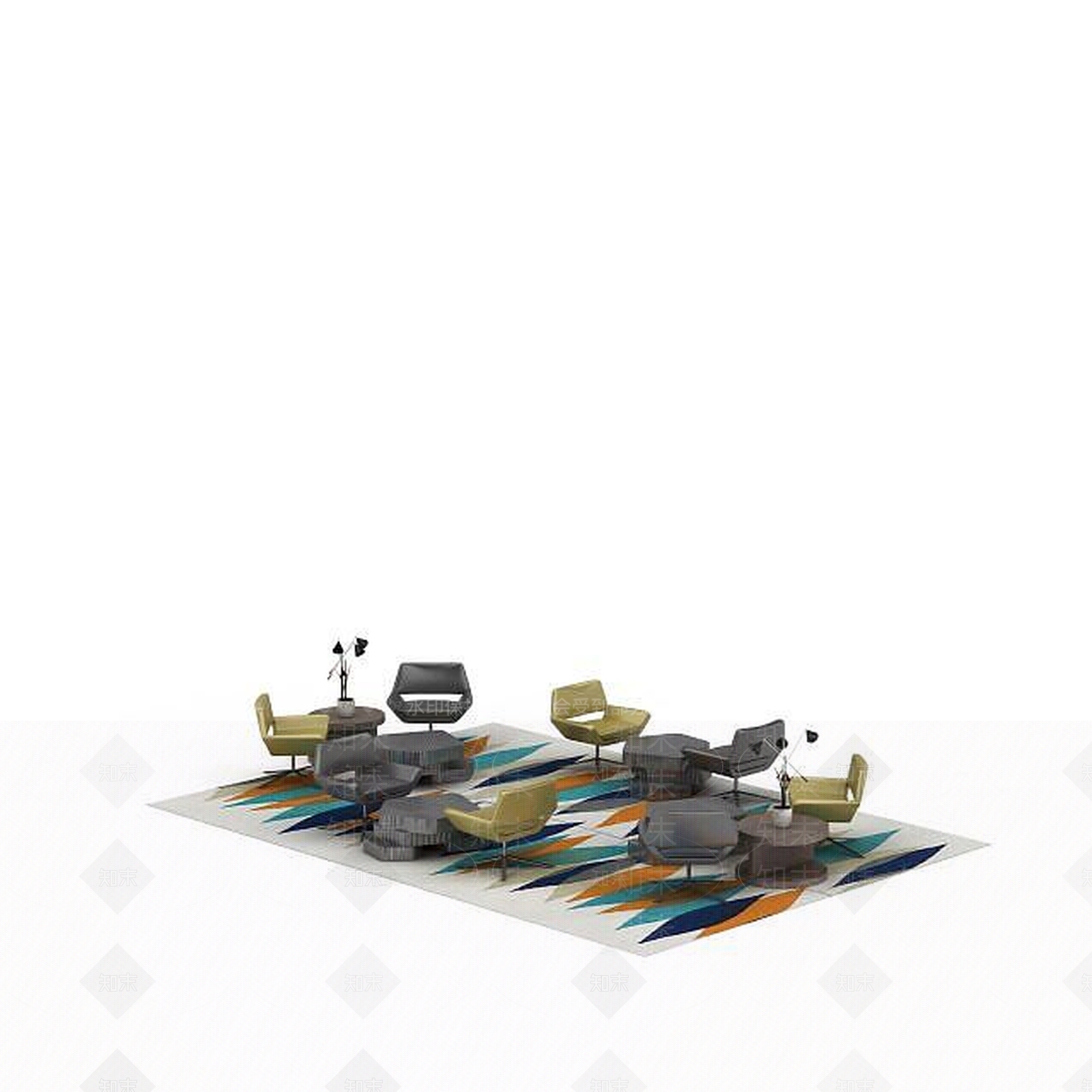 现代书桌椅3D模型下载【ID:1196407515】