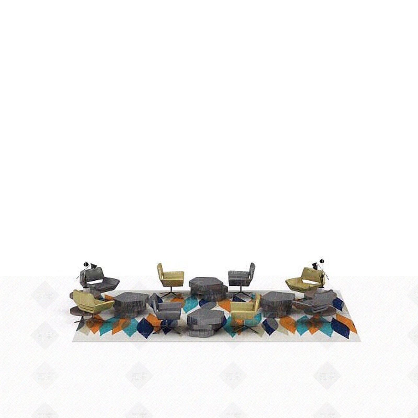 现代书桌椅3D模型下载【ID:1196407515】