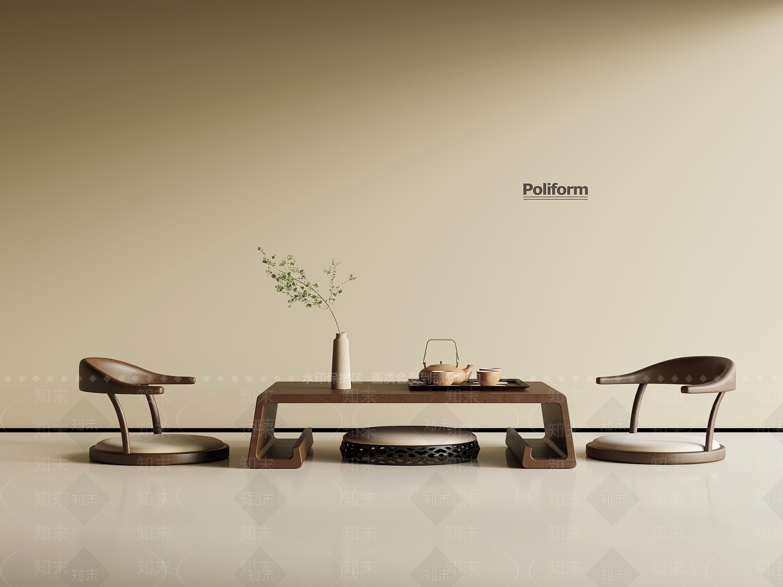 现代茶室3D模型下载【ID:1196409789】