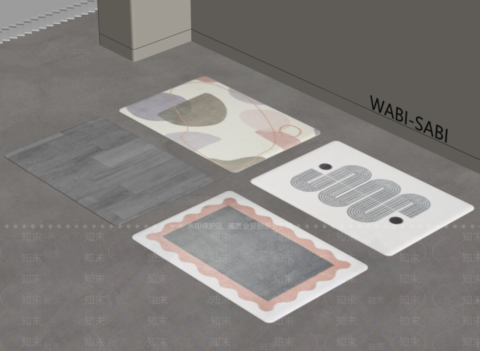 现代地毯SU模型下载【ID:1196410984】