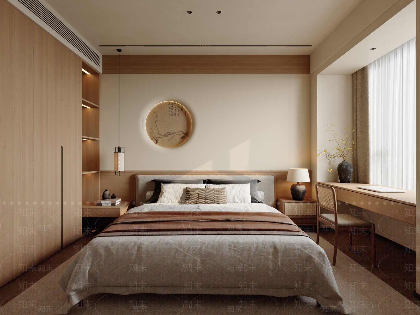 中式意式家居卧室3D模型下载【ID:1196411122】