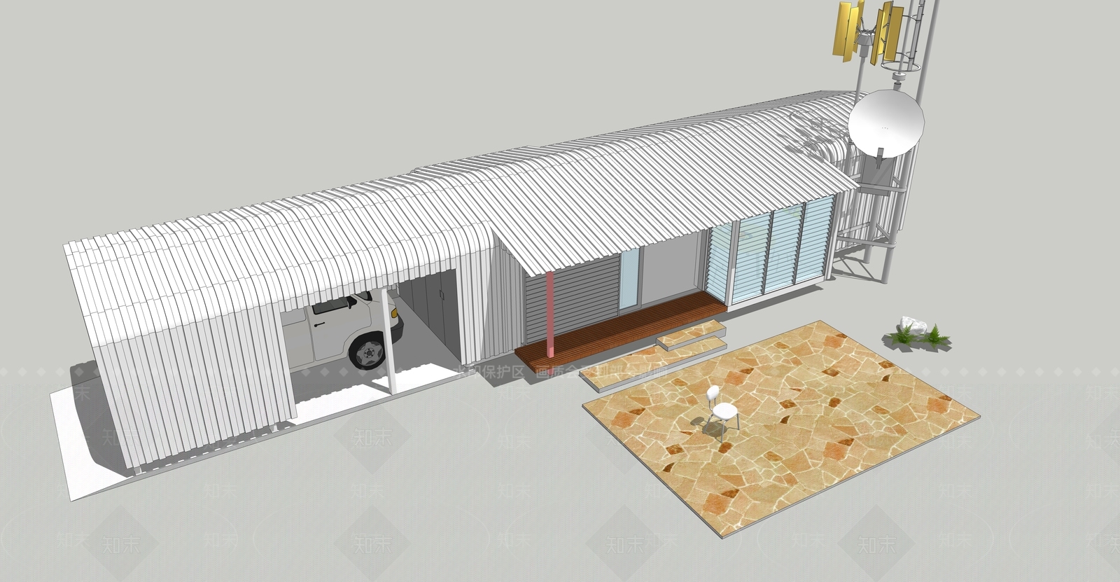 现代风格建筑SU模型下载【ID:1196412291】