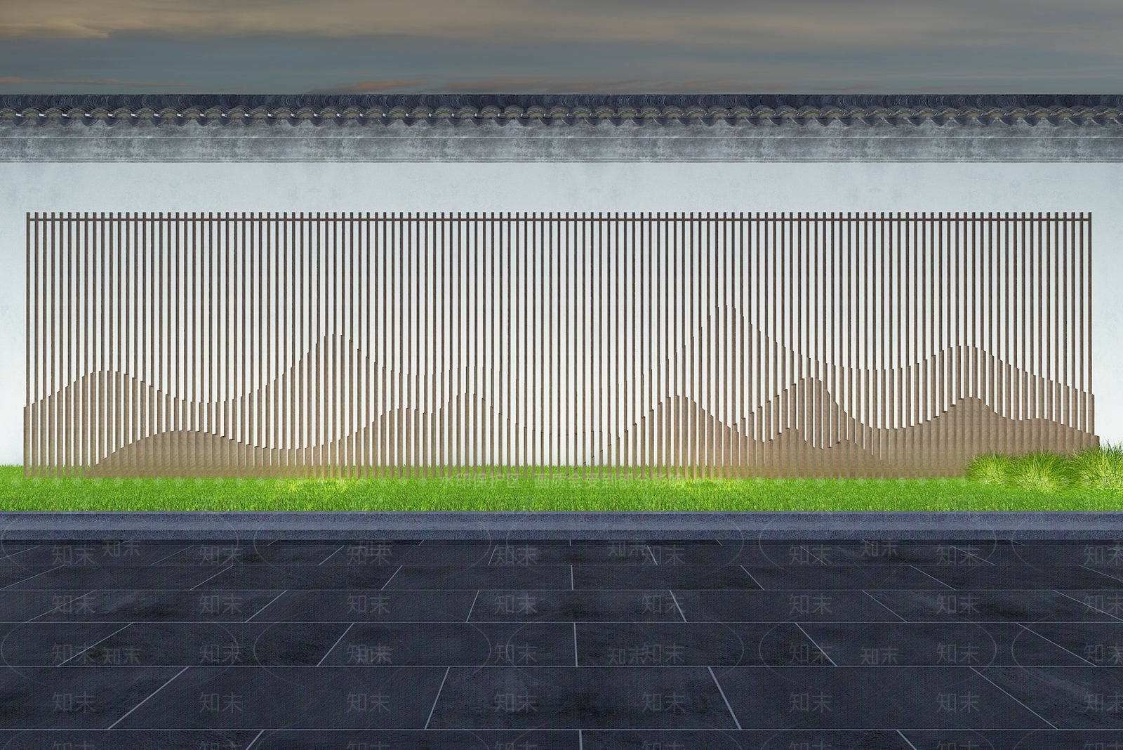 新中式中式景墙3D模型下载【ID:1196417034】