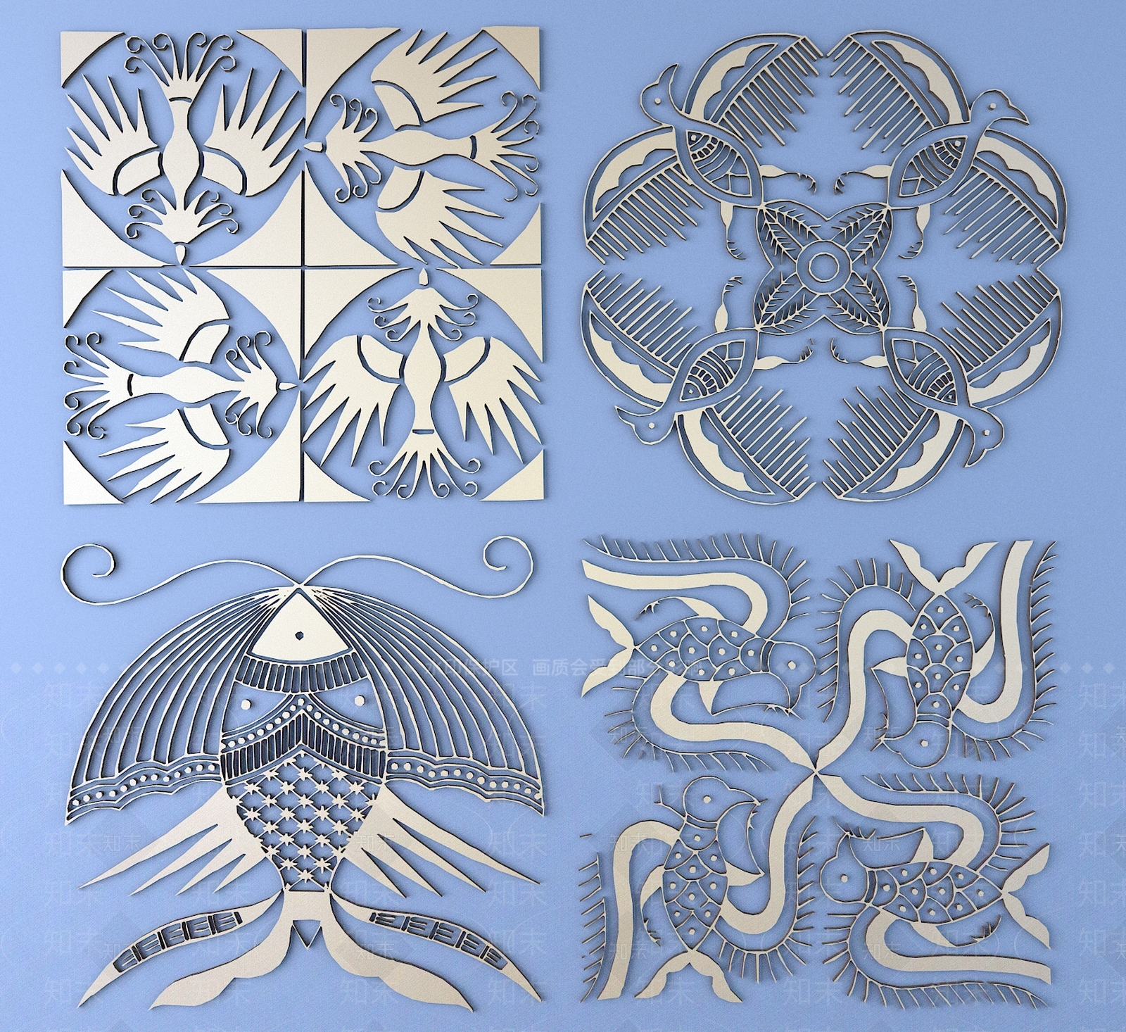 新中式中式雕花3D模型下载【ID:1196417279】