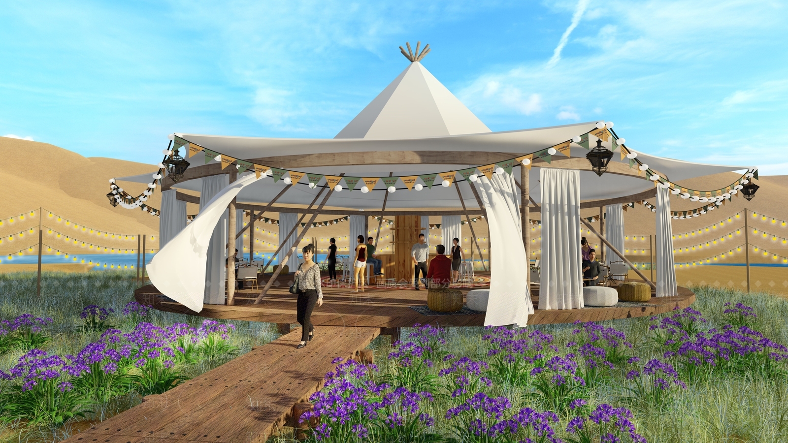 现代营地SU模型下载【ID:1199937077】