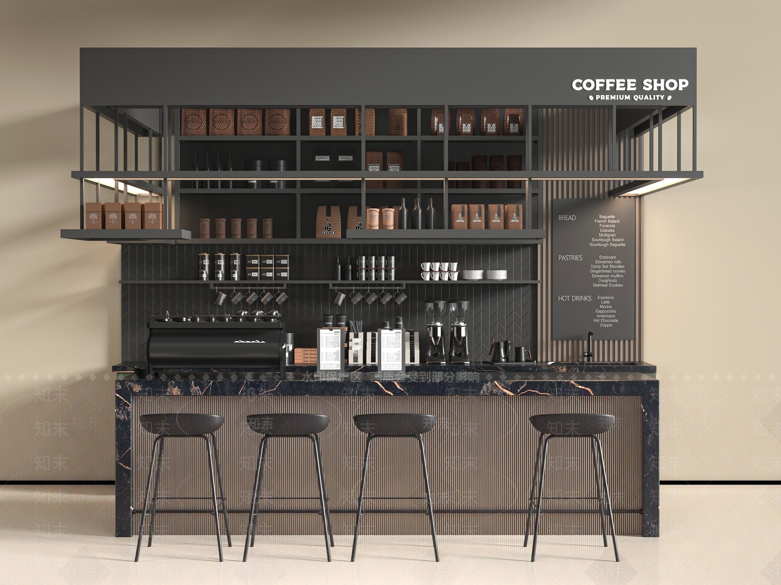 现代咖啡厅3D模型下载【ID:1196425870】