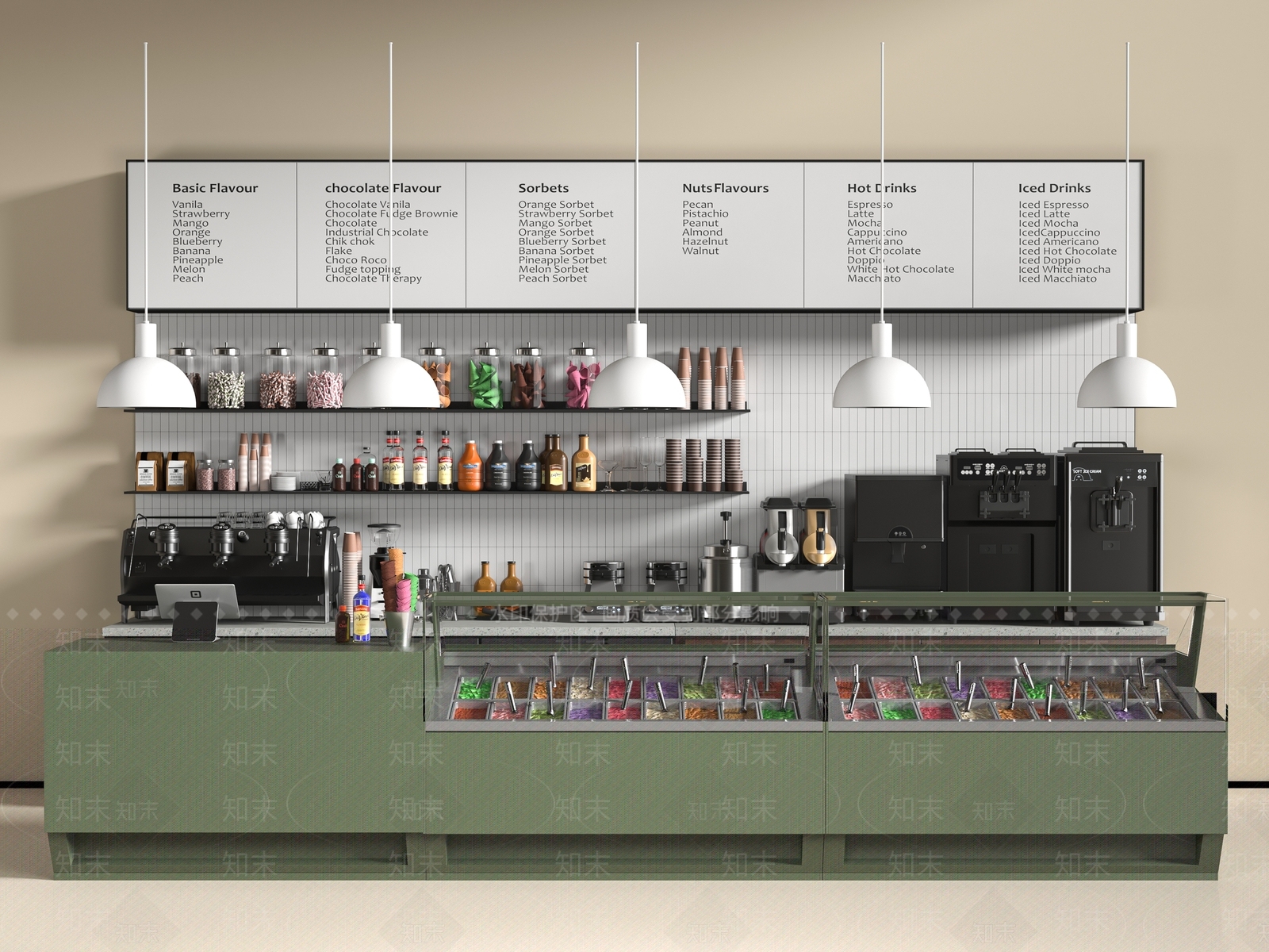 现代奶茶店3D模型下载【ID:1196425868】