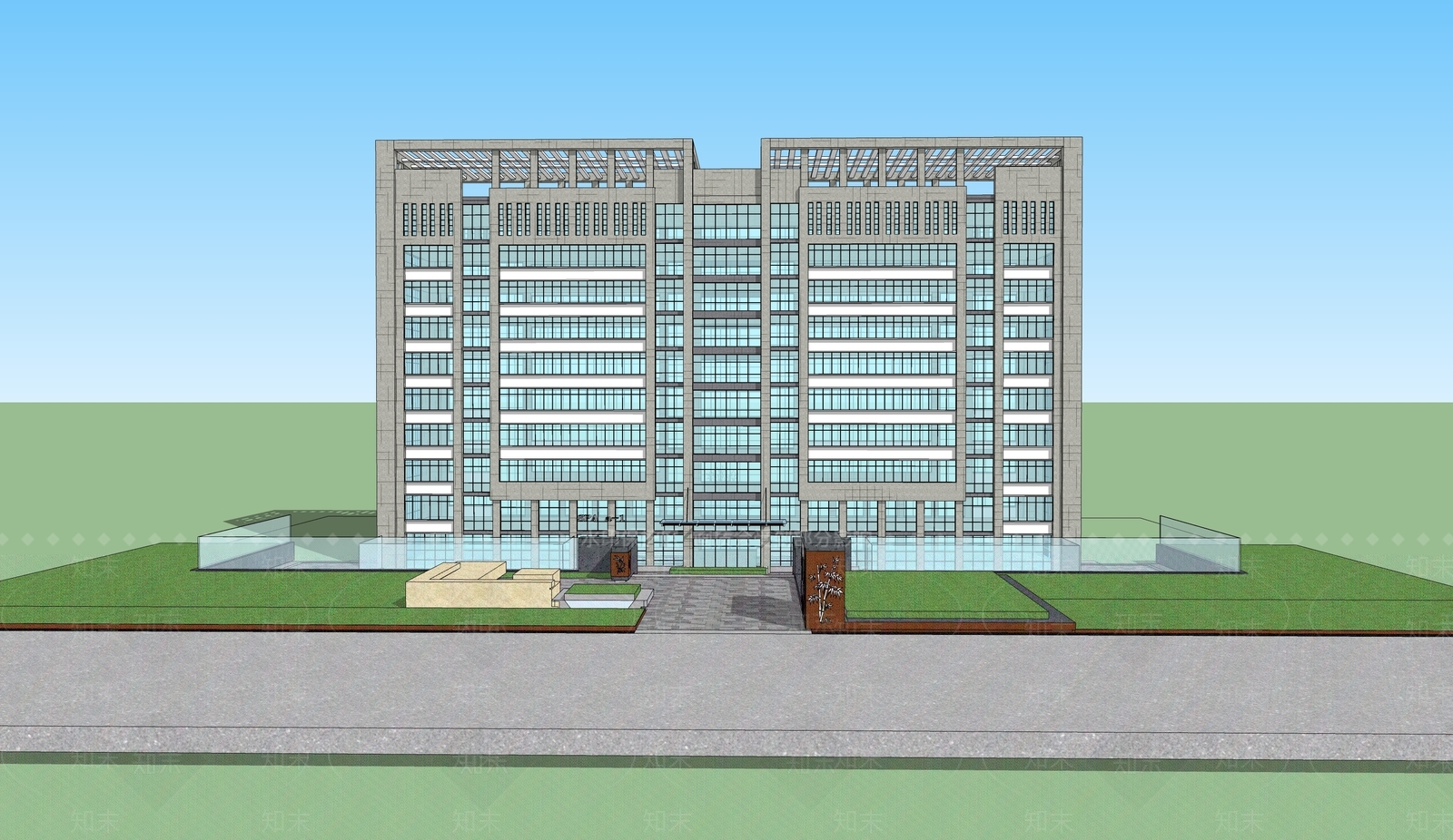 现代办公楼SU模型下载【ID:1196427033】