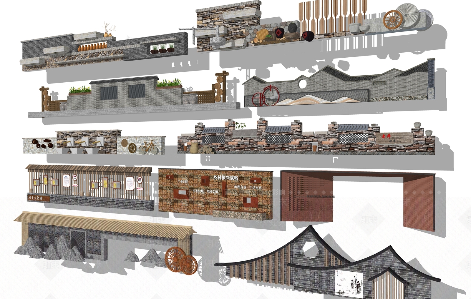 现代工业文化墙SU模型下载【ID:1196427996】