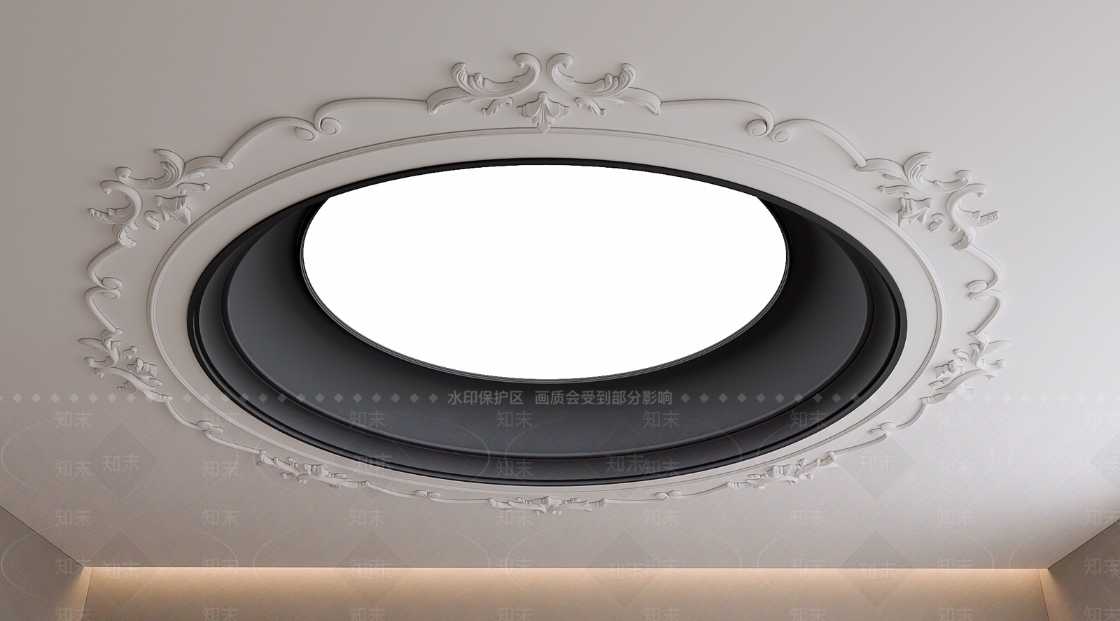 现代法式吊顶SU模型下载【ID:1196428334】