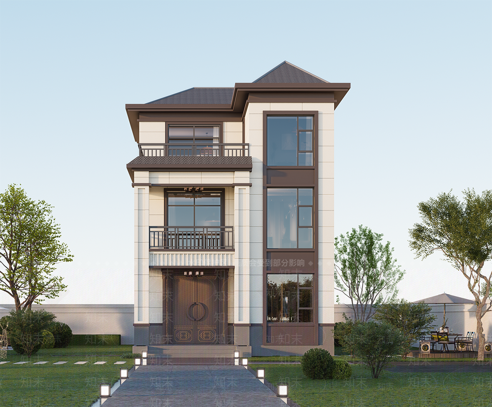 新中式乡村民房SU模型下载【ID:1196428739】