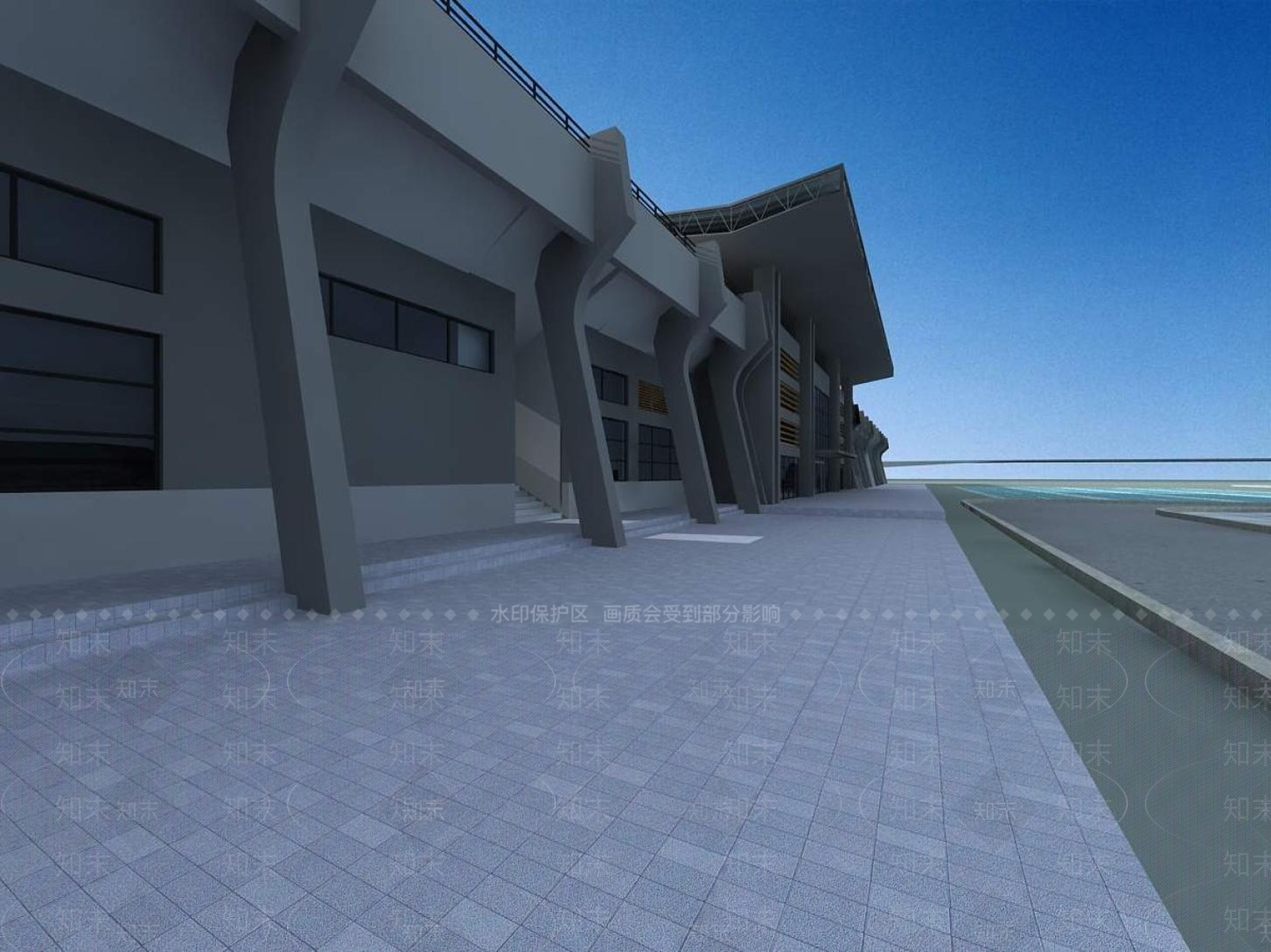 现代体育馆外观3D模型下载【ID:1196431277】