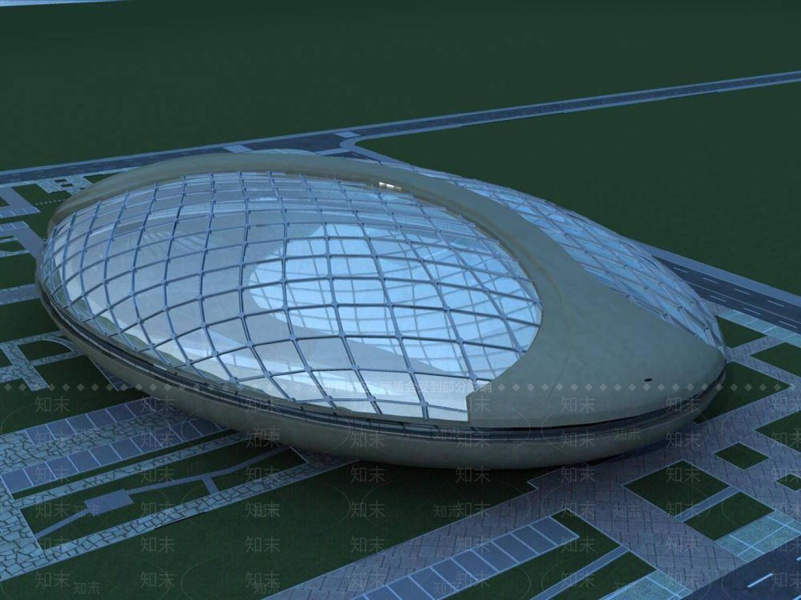 现代体育馆外观3D模型下载【ID:1196431335】