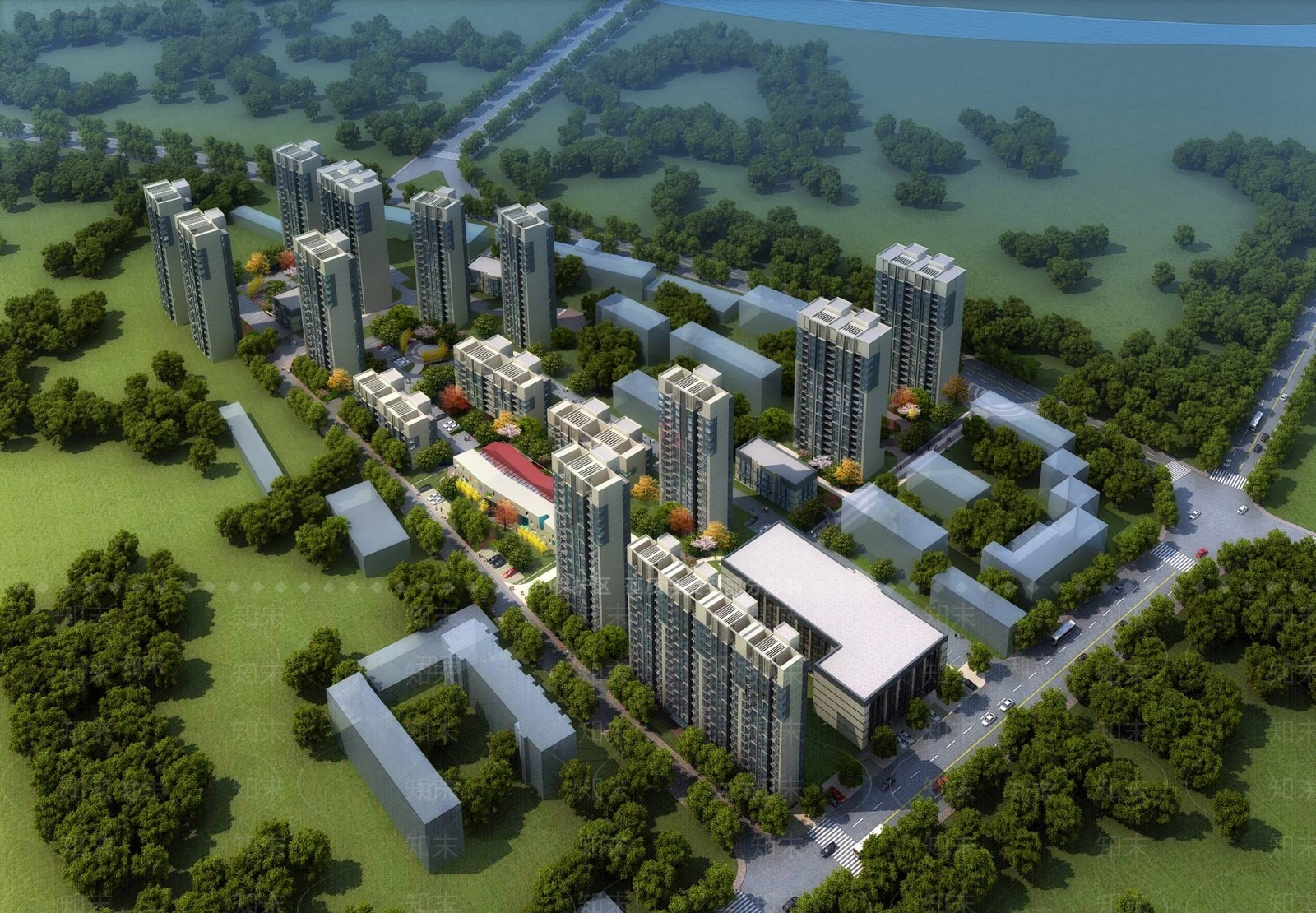 现代小高层住宅楼3D模型下载【ID:1196431823】