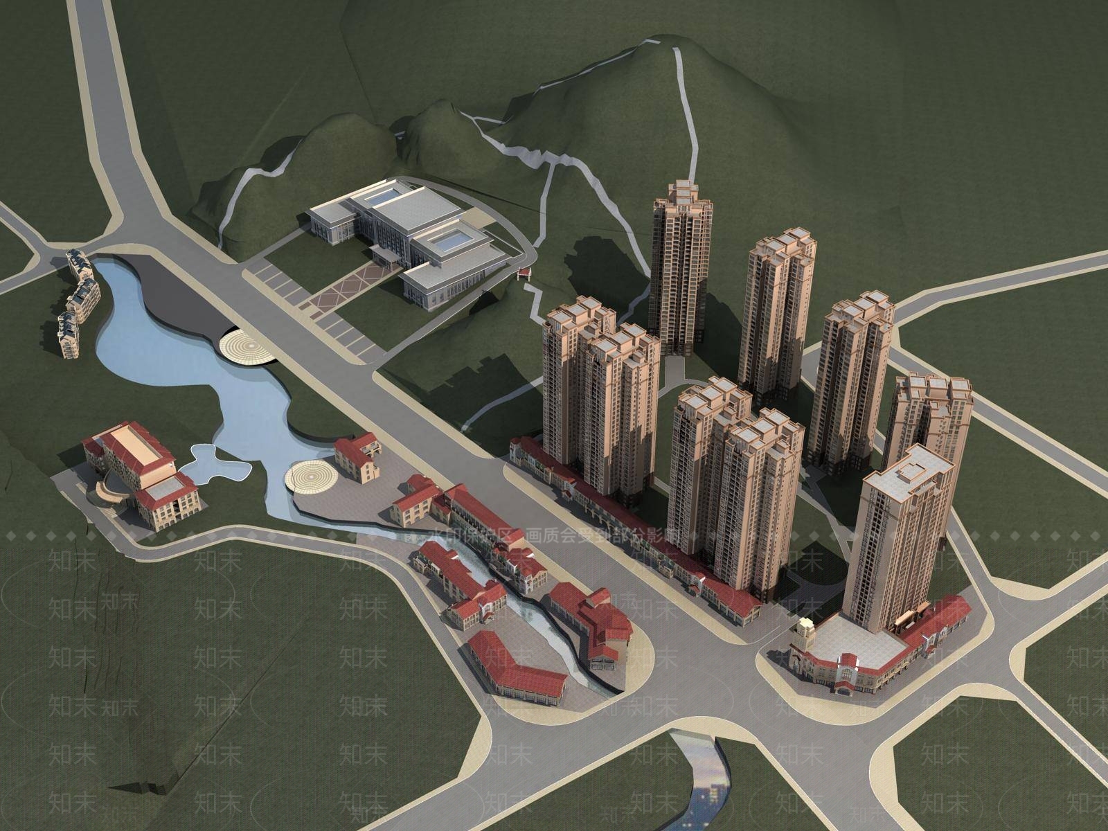 欧式小高层住宅楼3D模型下载【ID:1196432762】