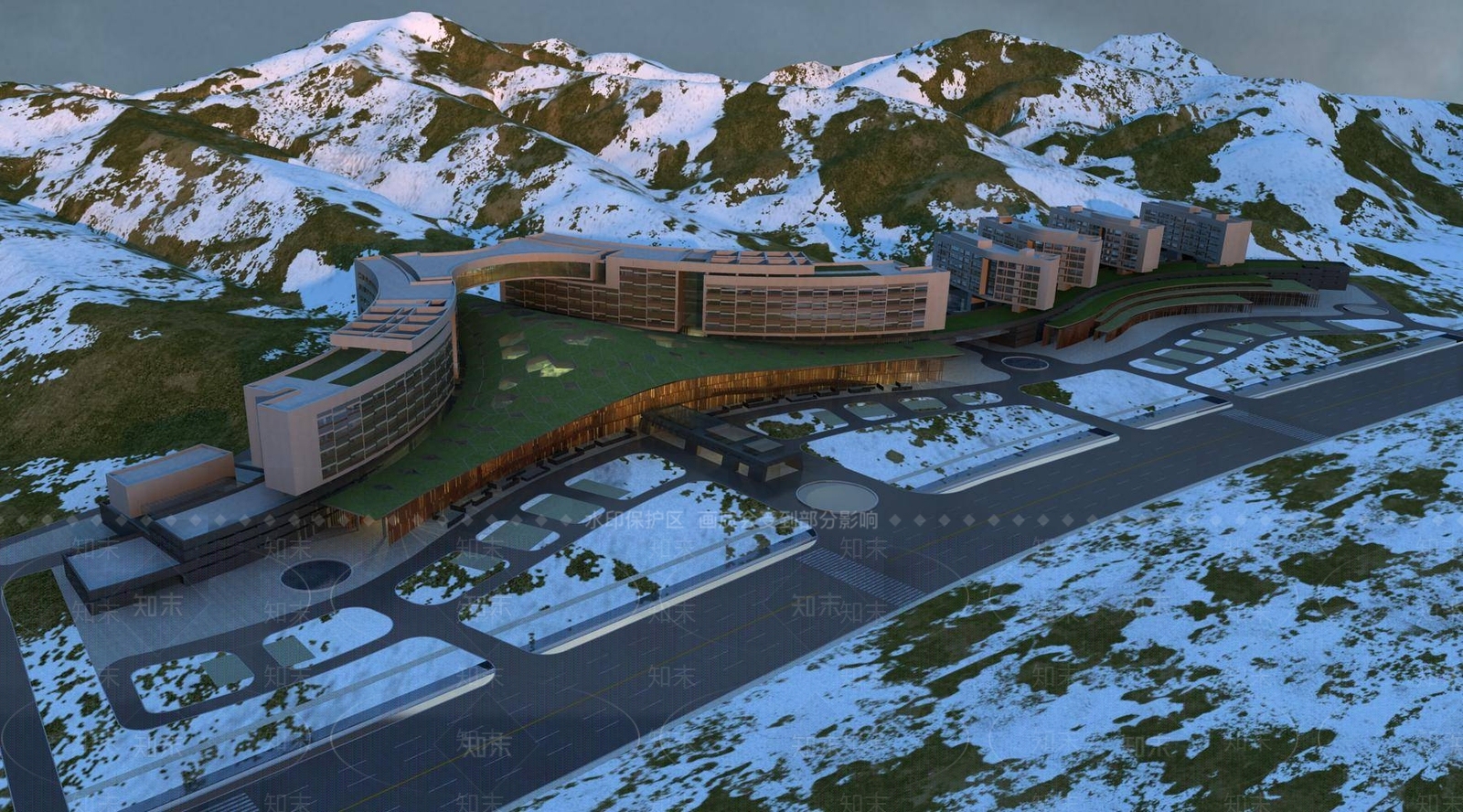 现代酒店外观3D模型下载【ID:1196433651】