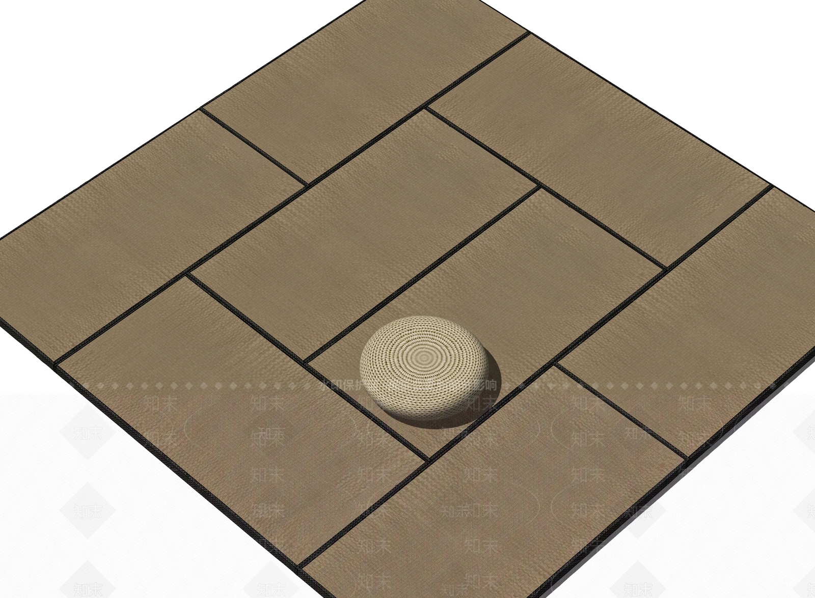 中古日式坐垫SU模型下载【ID:1196434223】