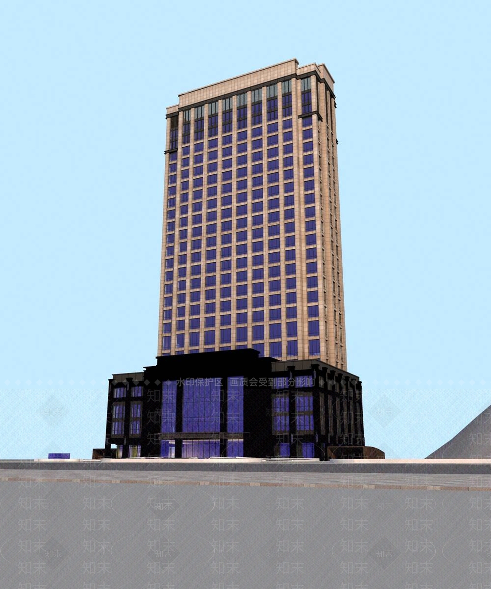 现代小高层住宅楼3D模型下载【ID:1196434506】