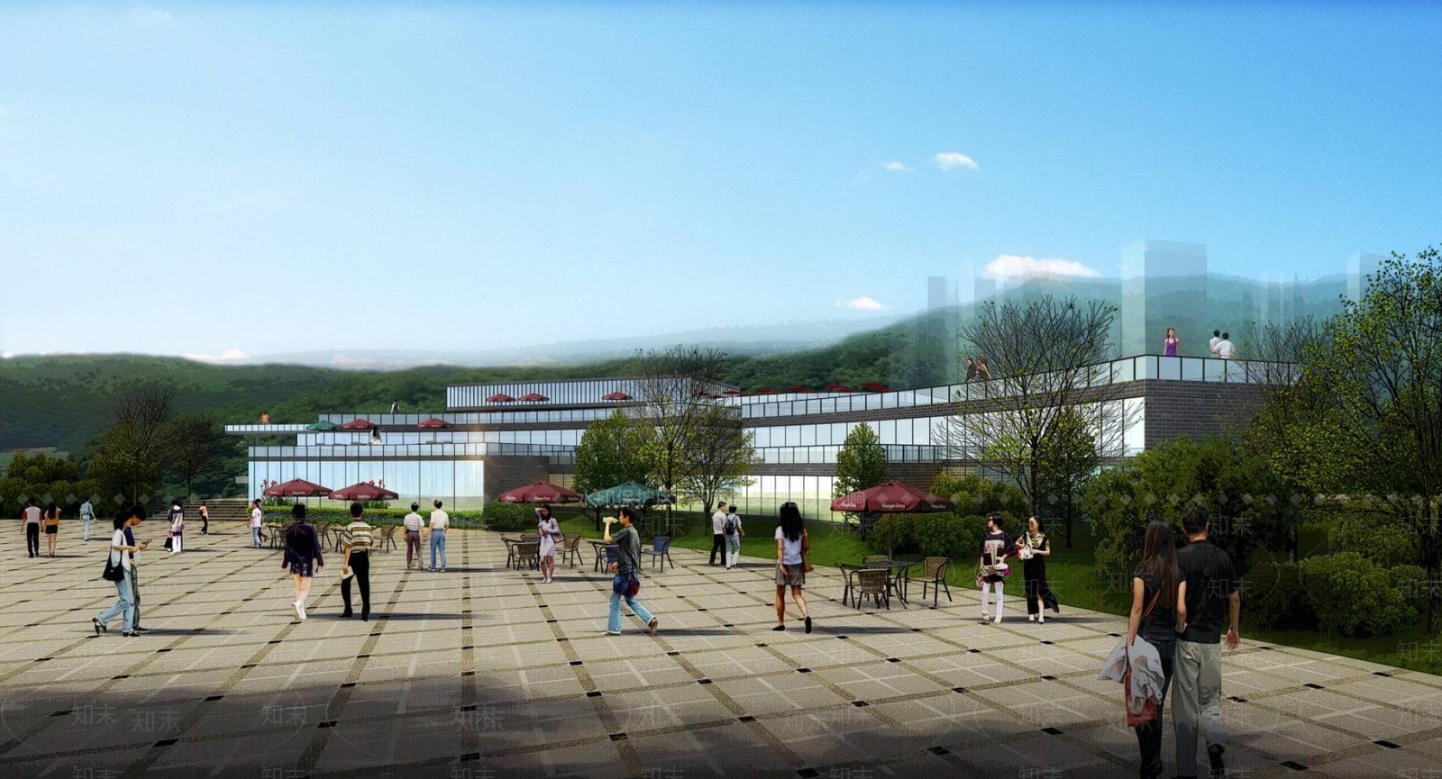 现代商业街3D模型下载【ID:1196434832】
