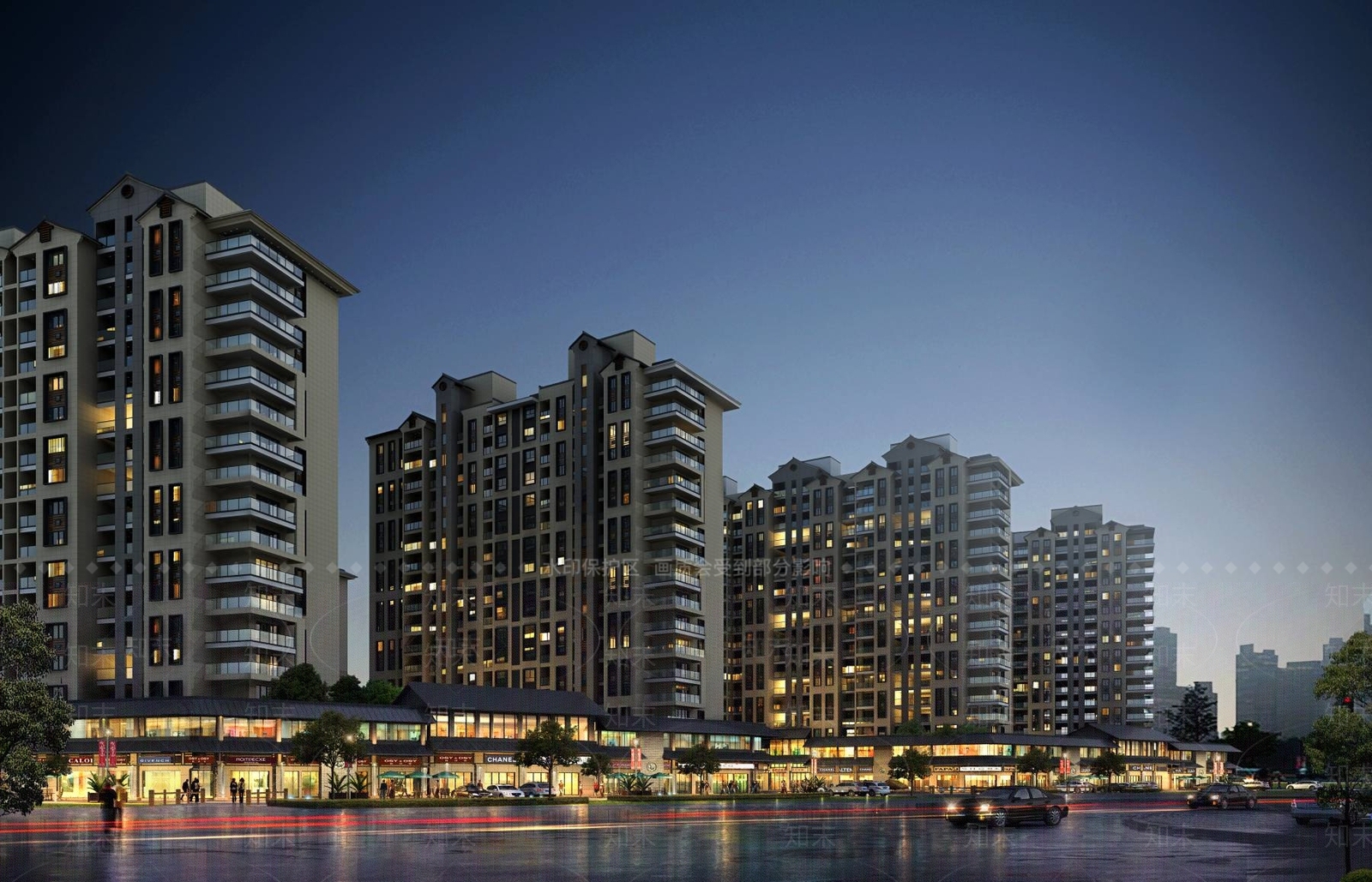现代小高层住宅楼3D模型下载【ID:1196435336】