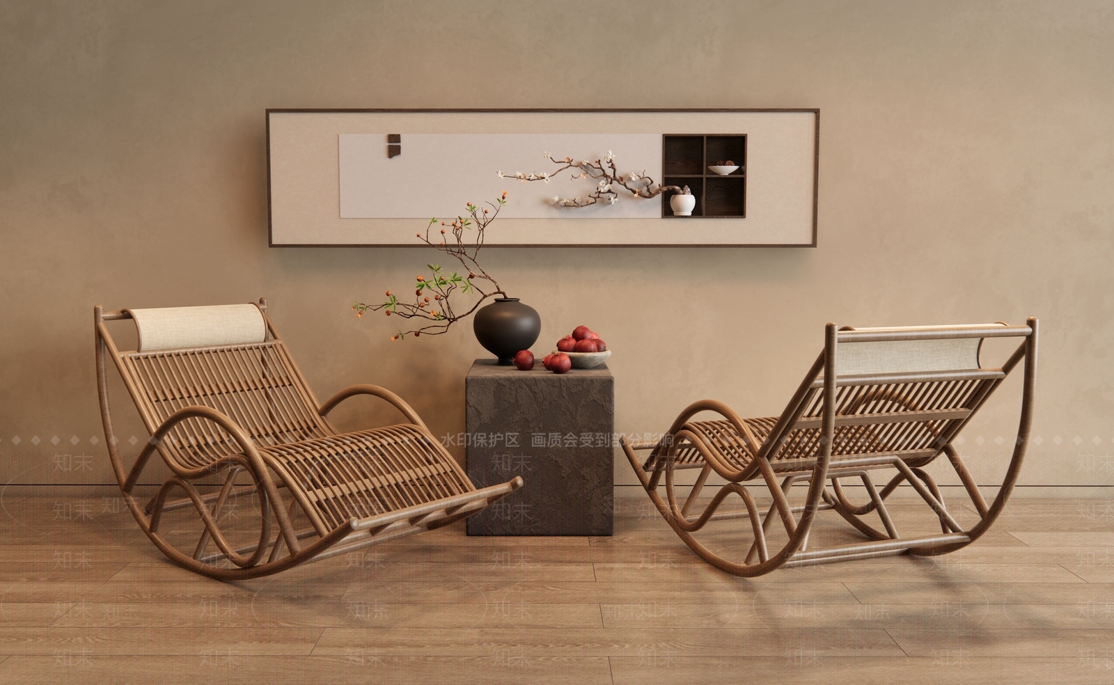 侘寂躺椅3D模型下载【ID:1196436549】