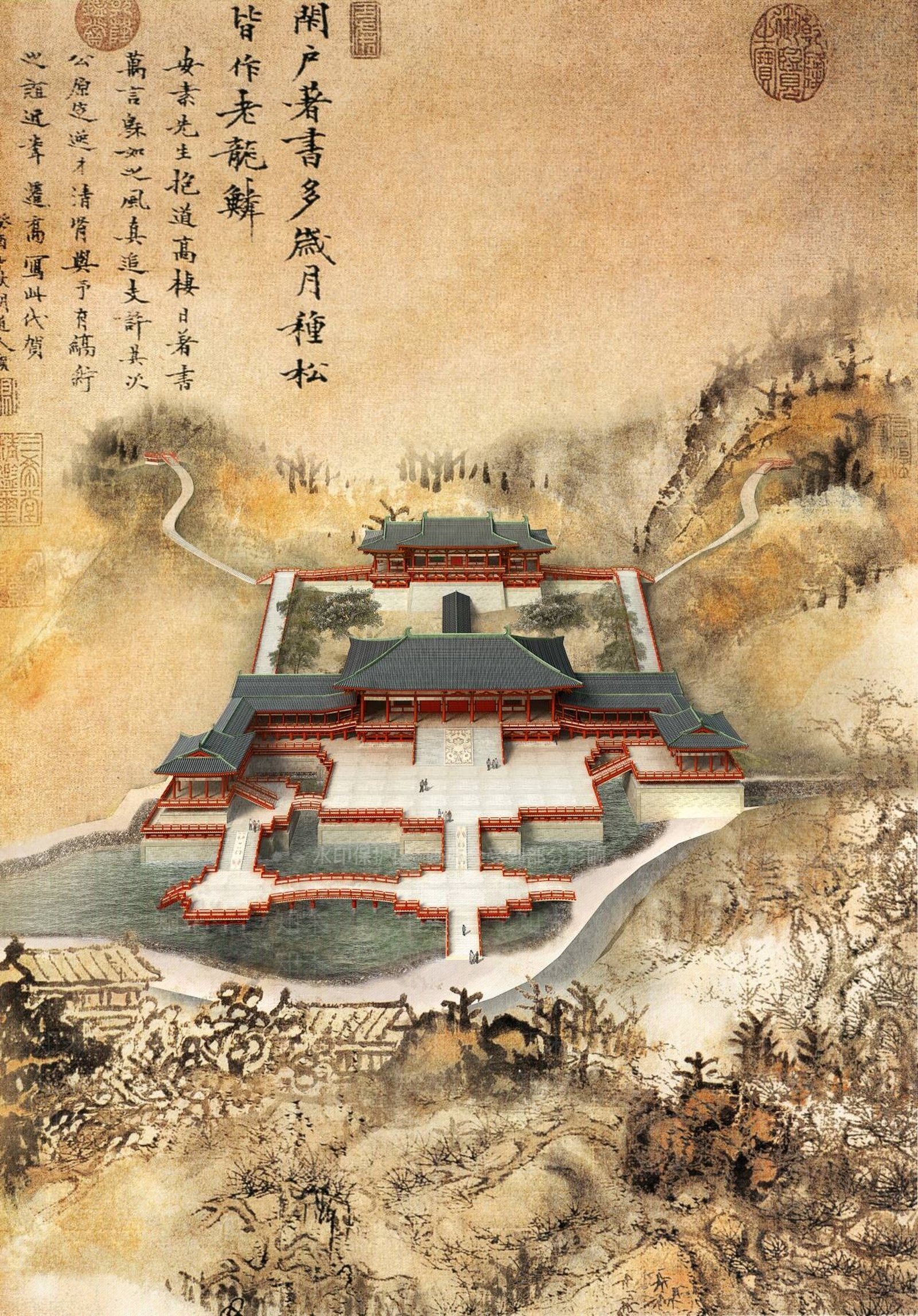 中式古建3D模型下载【ID:1196437064】