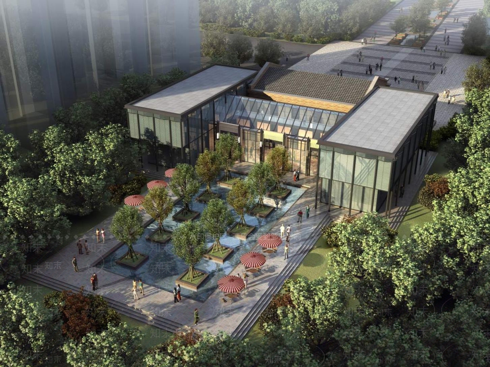 现代售楼处外观3D模型下载【ID:1196437622】