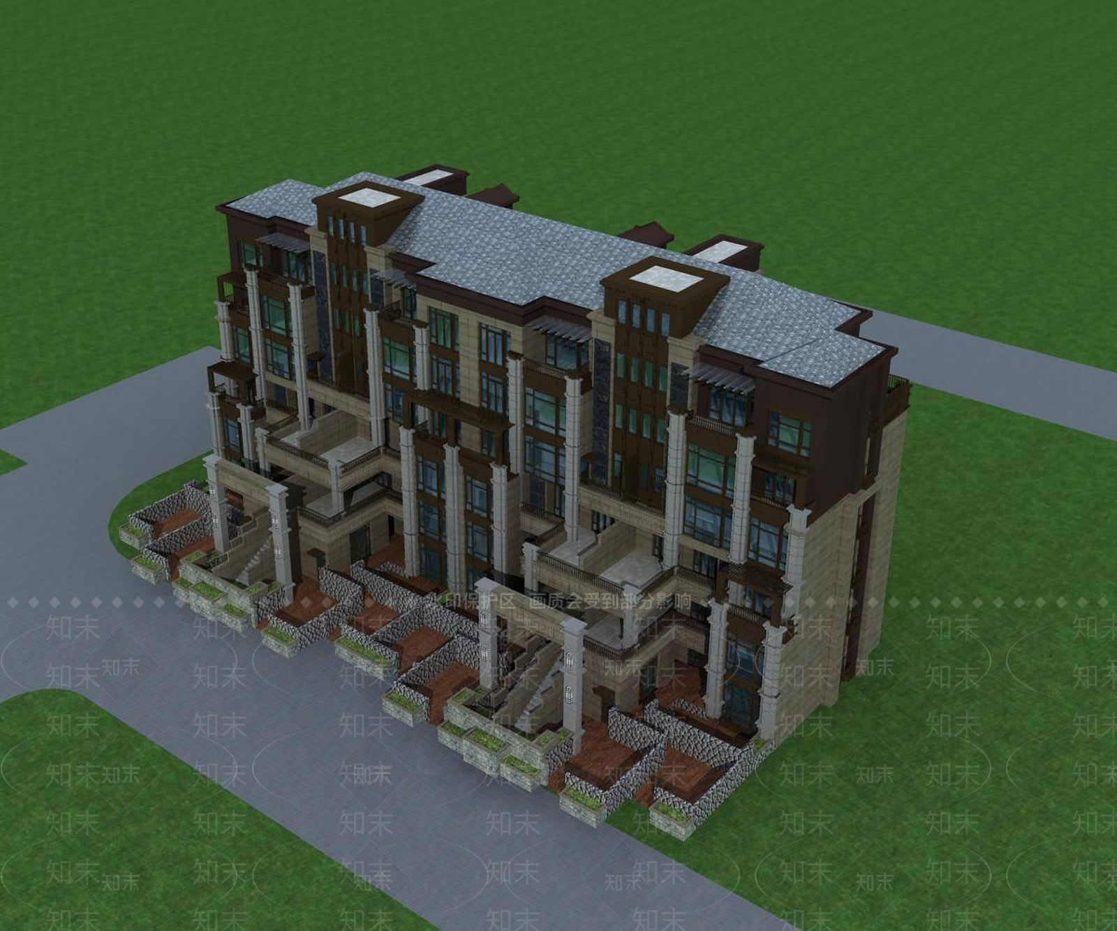 简欧多层住宅楼3D模型下载【ID:1196437761】