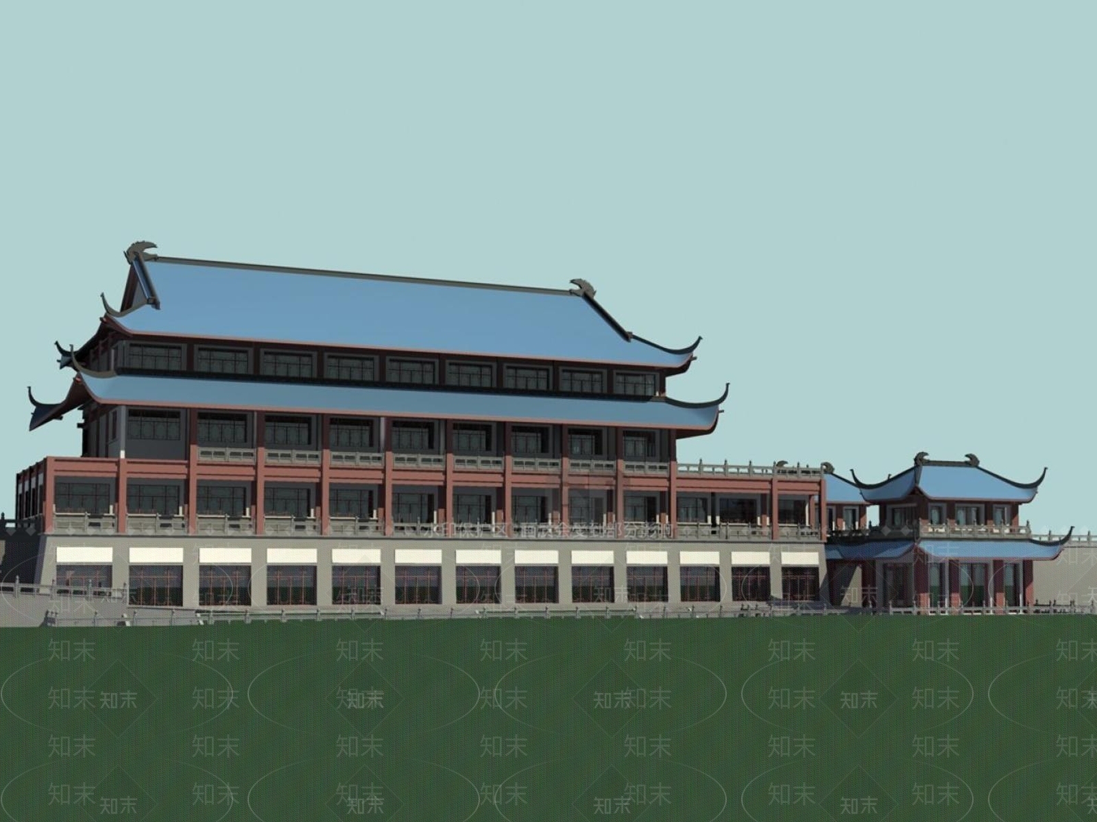 中式古建3D模型下载【ID:1196438177】