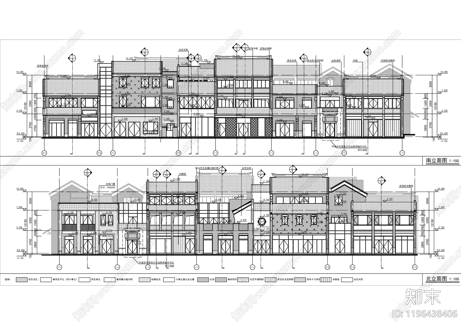 现代新中式商业街施工图下载【ID:1196438406】