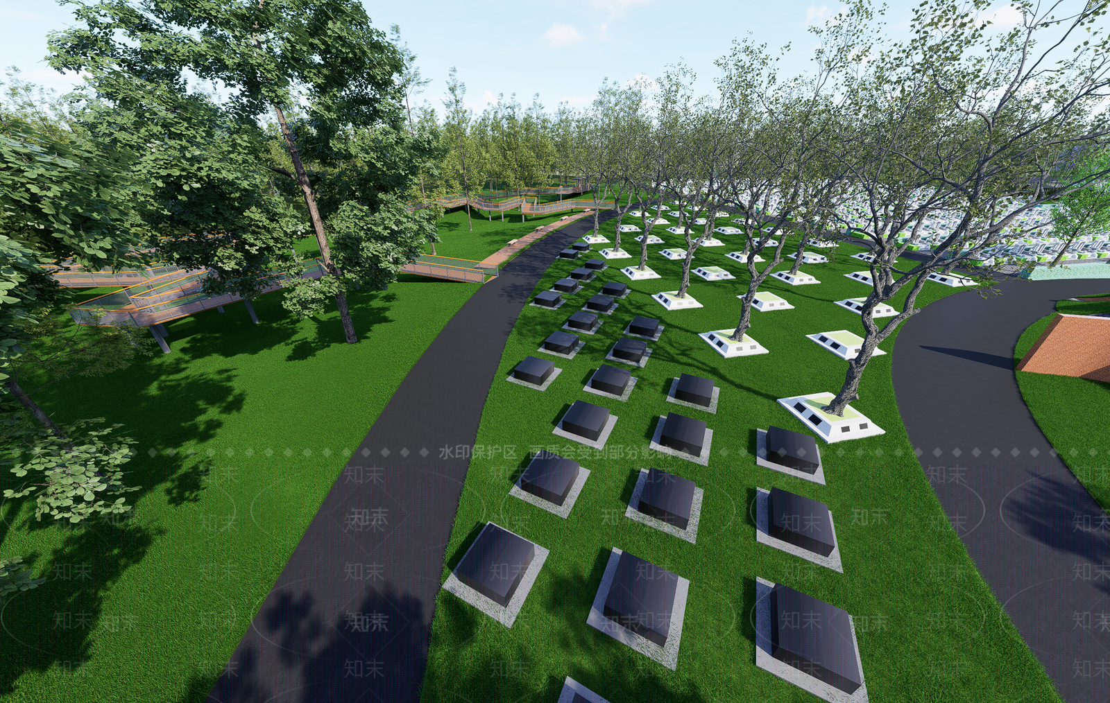 现代景观公园SU模型下载【ID:1196438838】