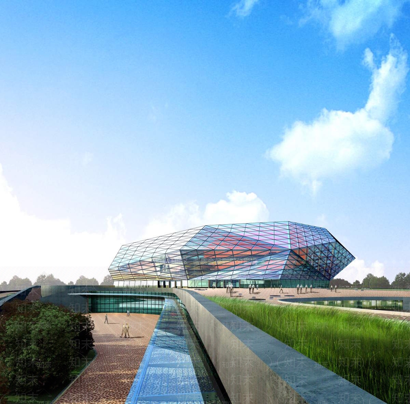 现代会展中心3D模型下载【ID:1196439280】