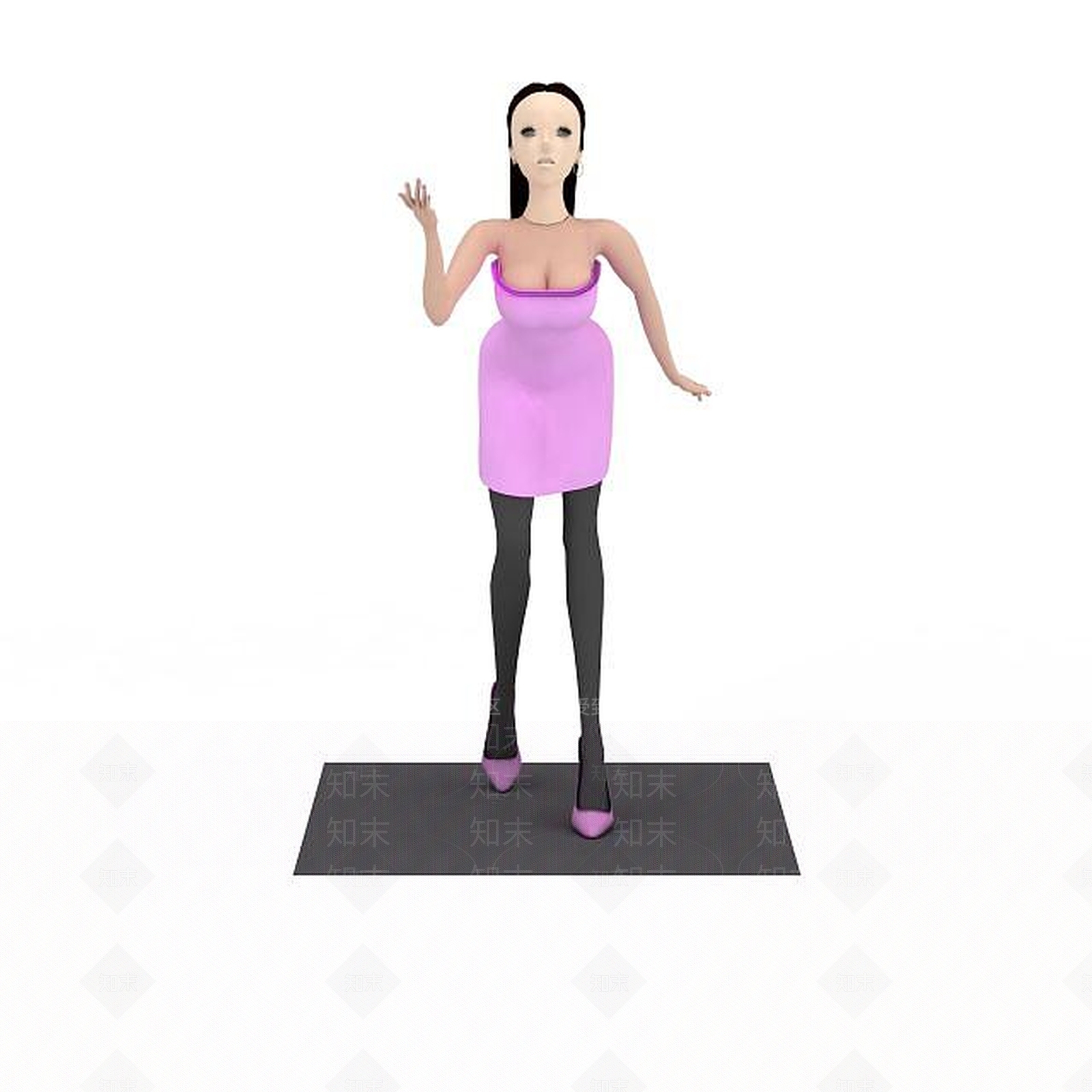现代长发女人3D模型下载【ID:1196440890】