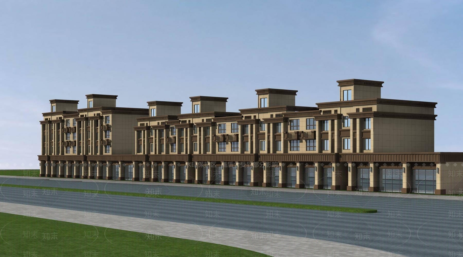 简欧多层住宅楼3D模型下载【ID:1196441021】