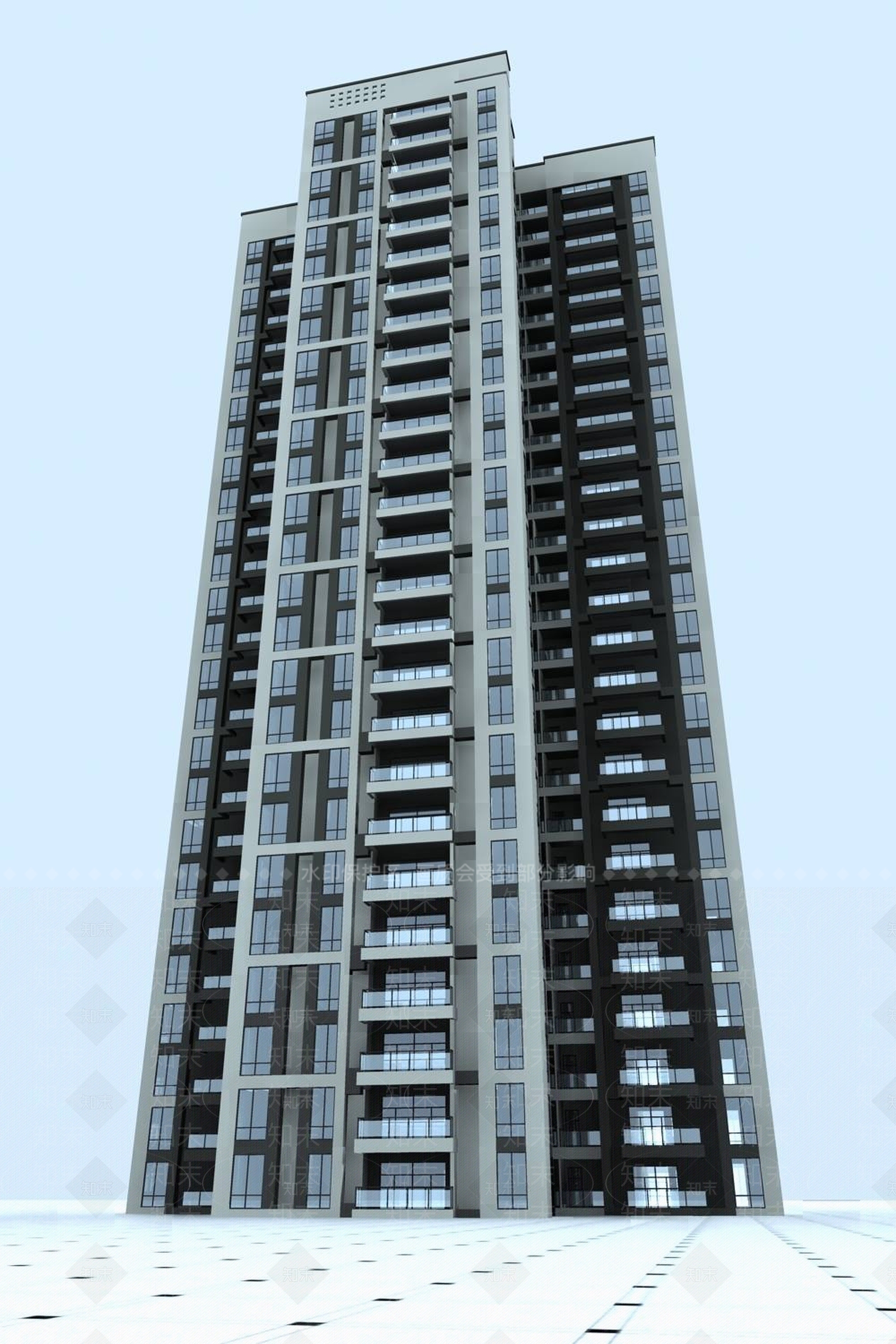 现代小高层住宅楼3D模型下载【ID:1196441055】