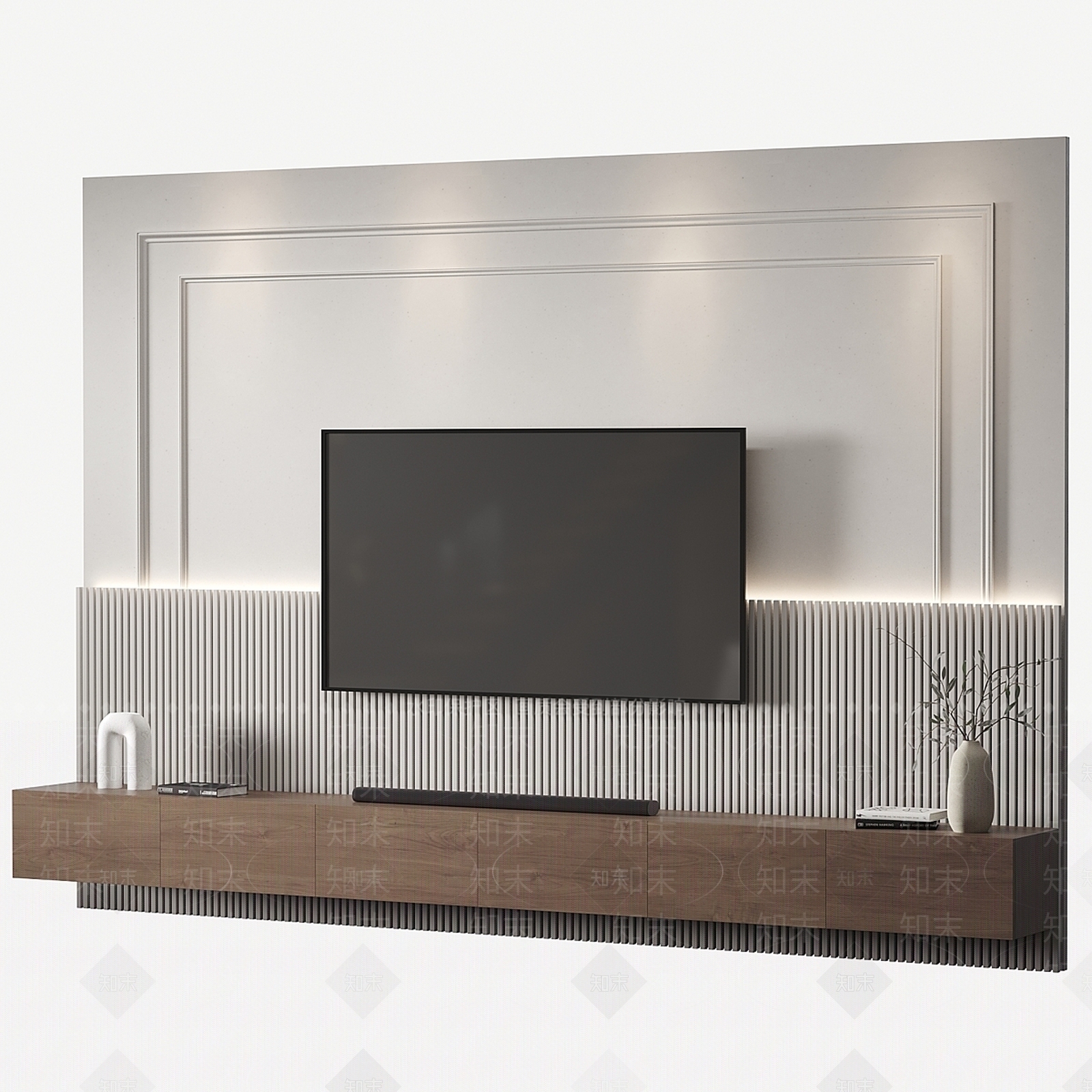 电视背景墙3D模型下载【ID:1196442851】