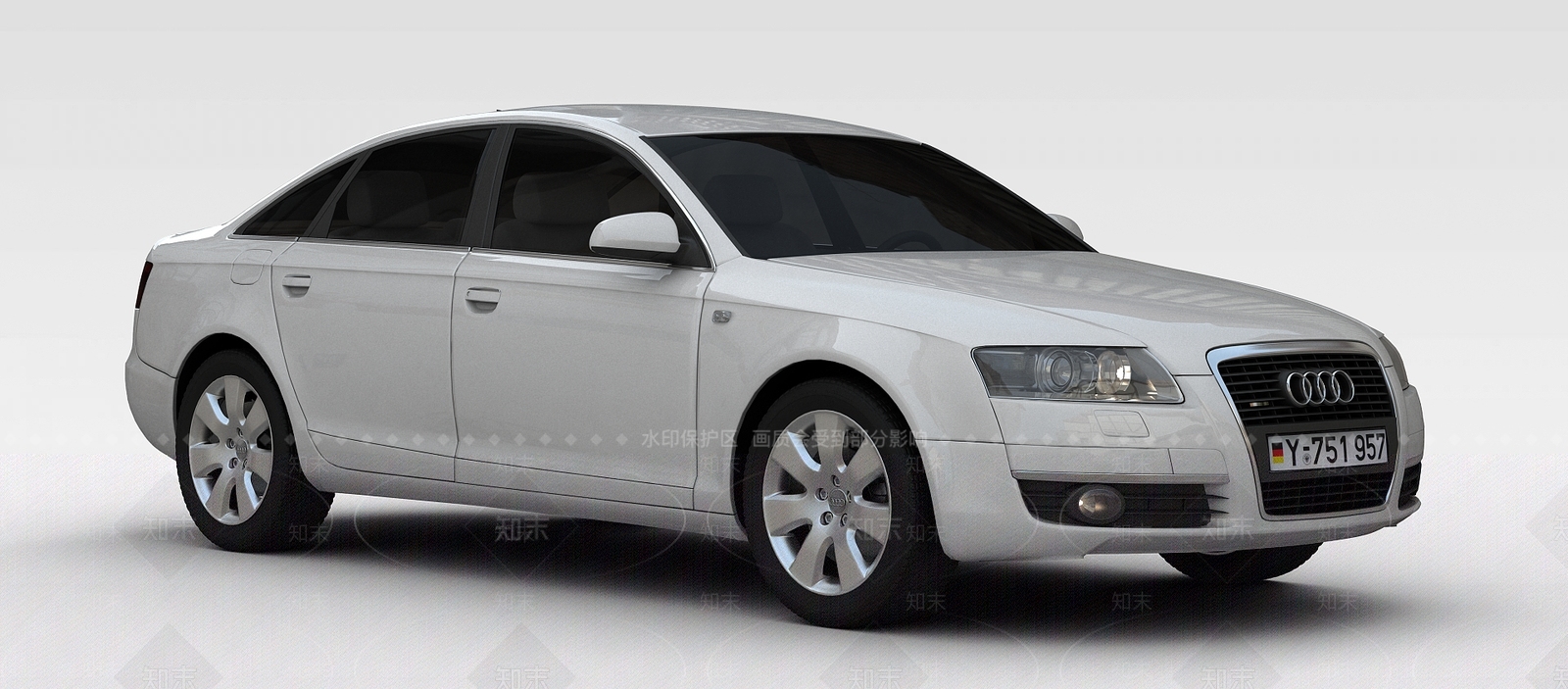 现代奥迪白色汽车3D模型下载【ID:1196444268】
