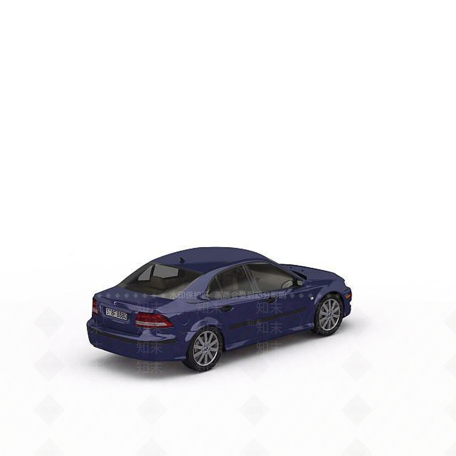现代蓝色时尚汽车3D模型下载【ID:1196444934】
