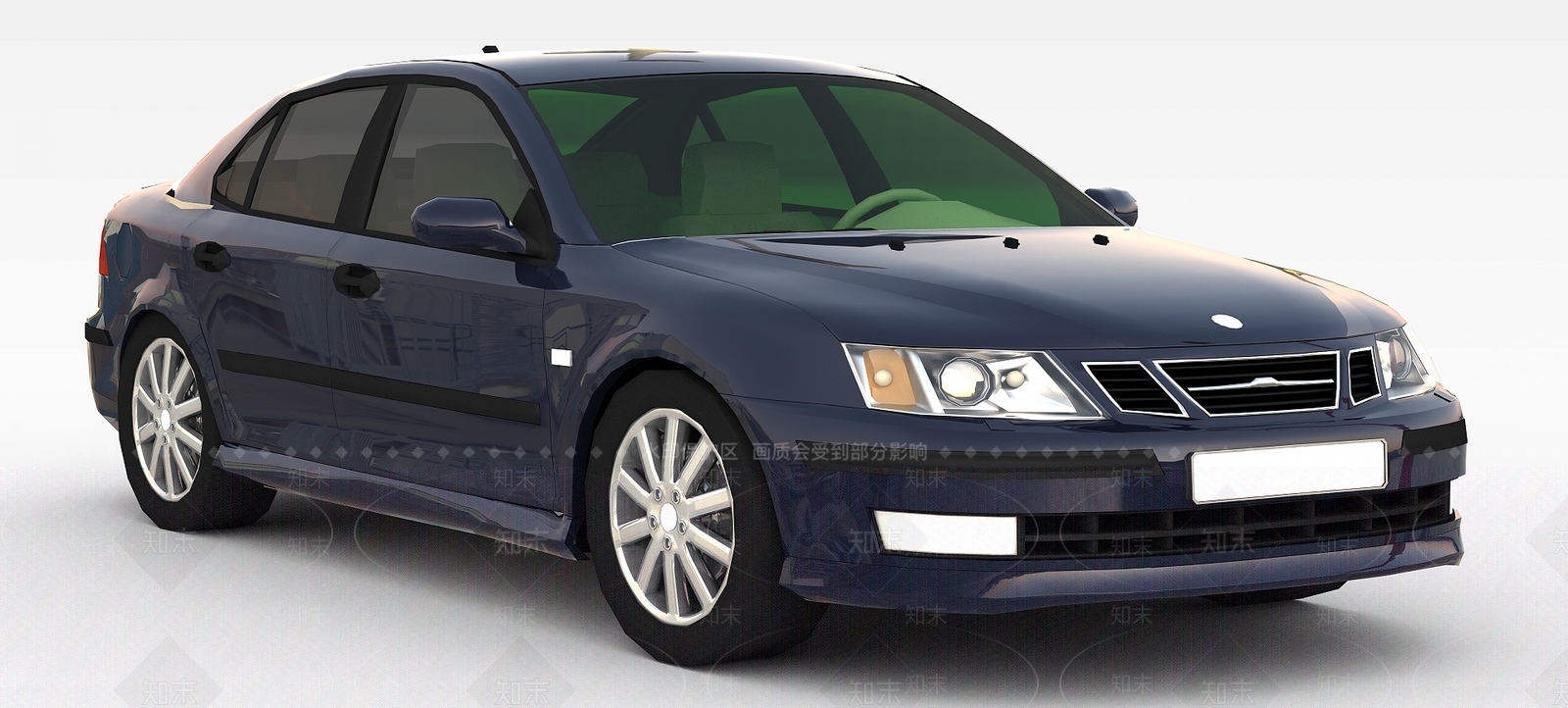 现代蓝色时尚汽车3D模型下载【ID:1196445314】