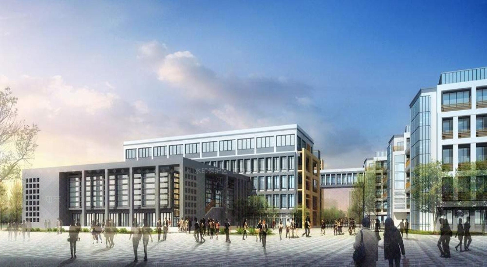 现代学校外观3D模型下载【ID:1196445911】