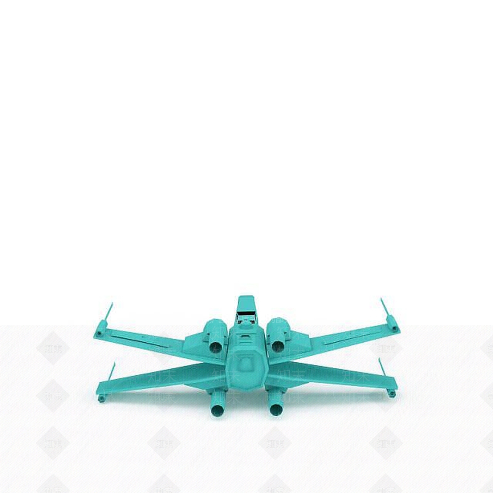 现代青色飞机玩具3D模型下载【ID:1196446090】