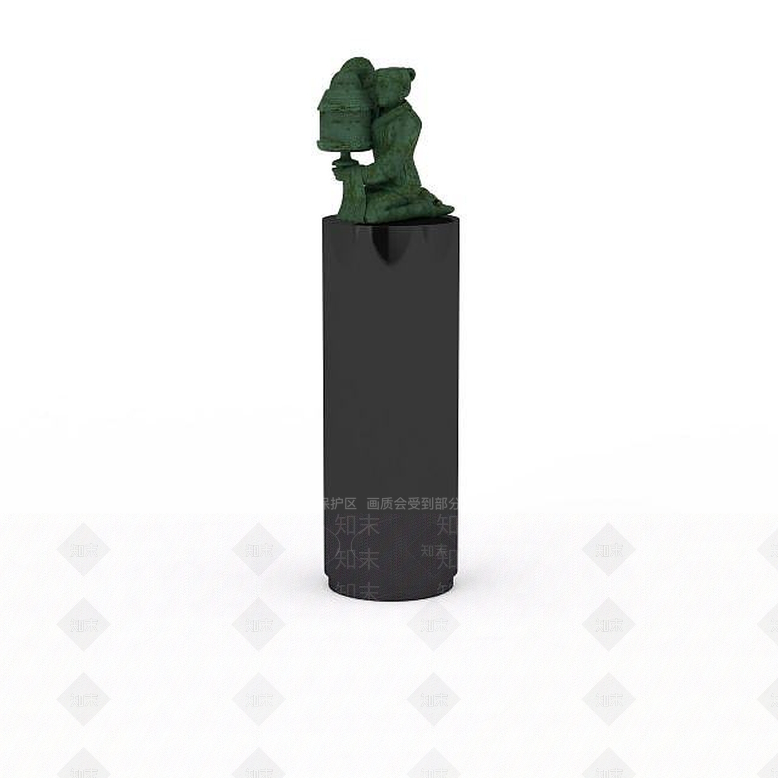 现代绿色人偶摆件3D模型下载【ID:1196446084】
